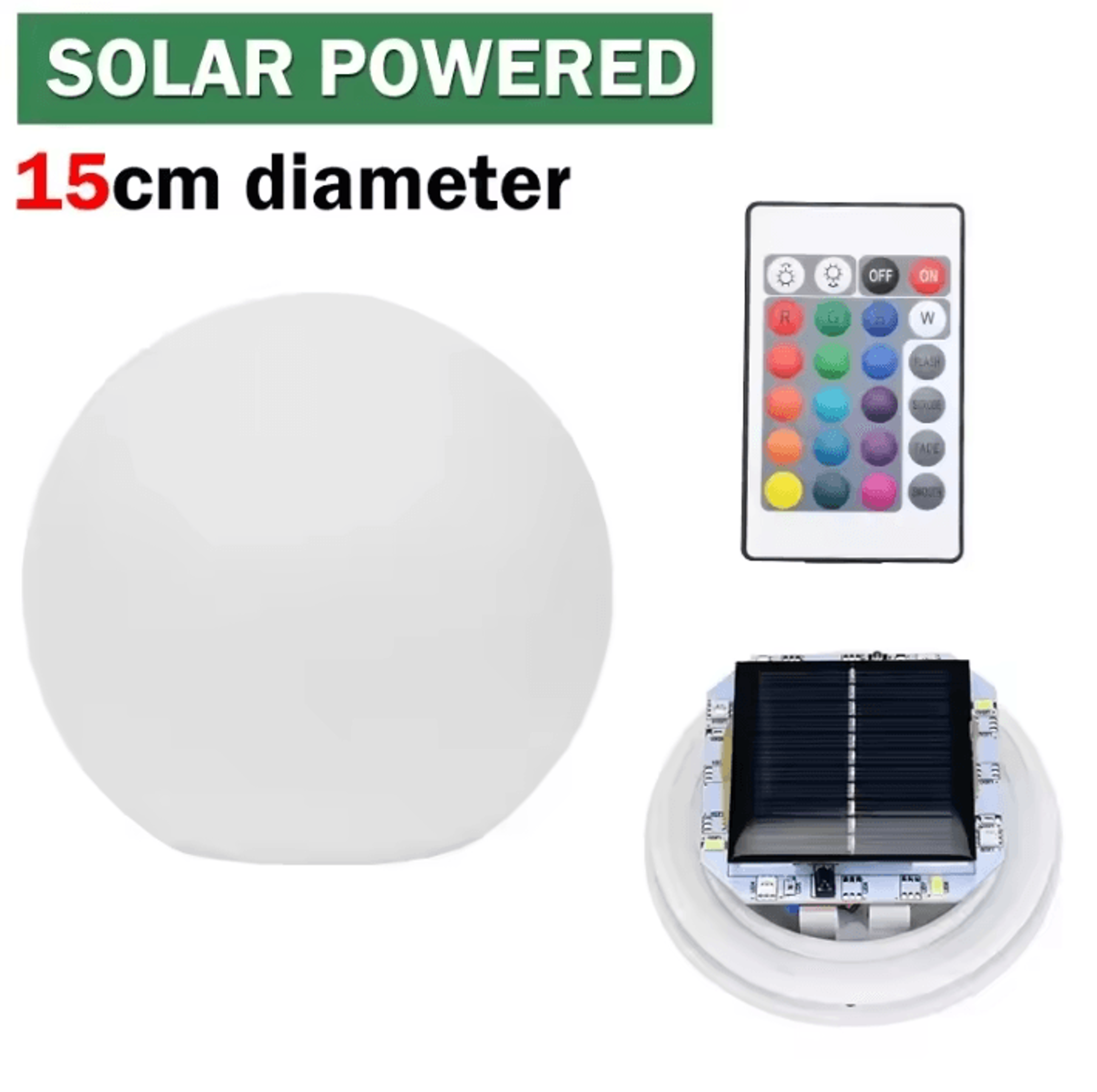 Solar LED Ball Light  Waterproof Remote Control Garden Globe Lamp 4