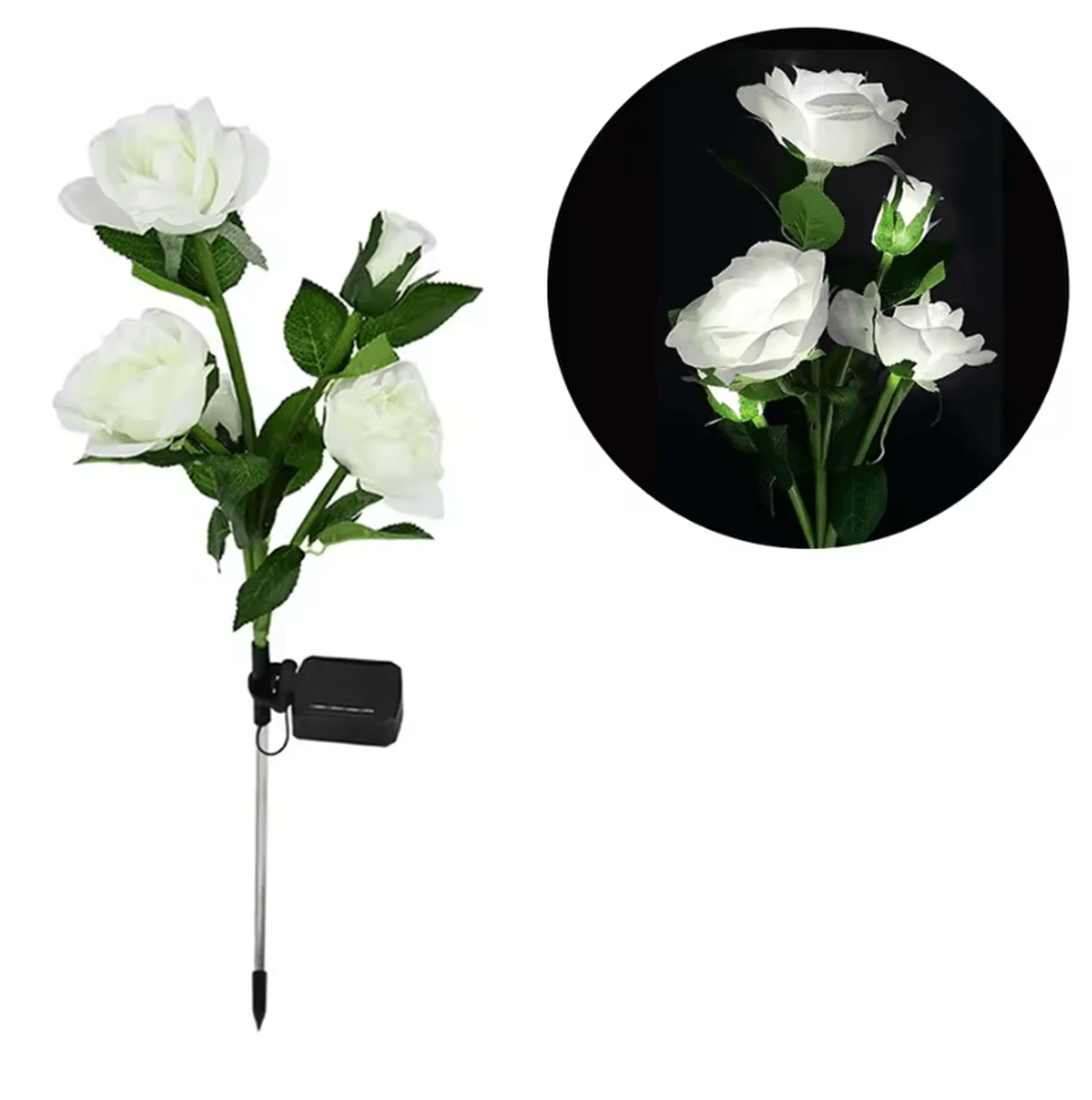5Head Solar Rose Garden Light  Waterproof LED Flower Stake Lamp 6