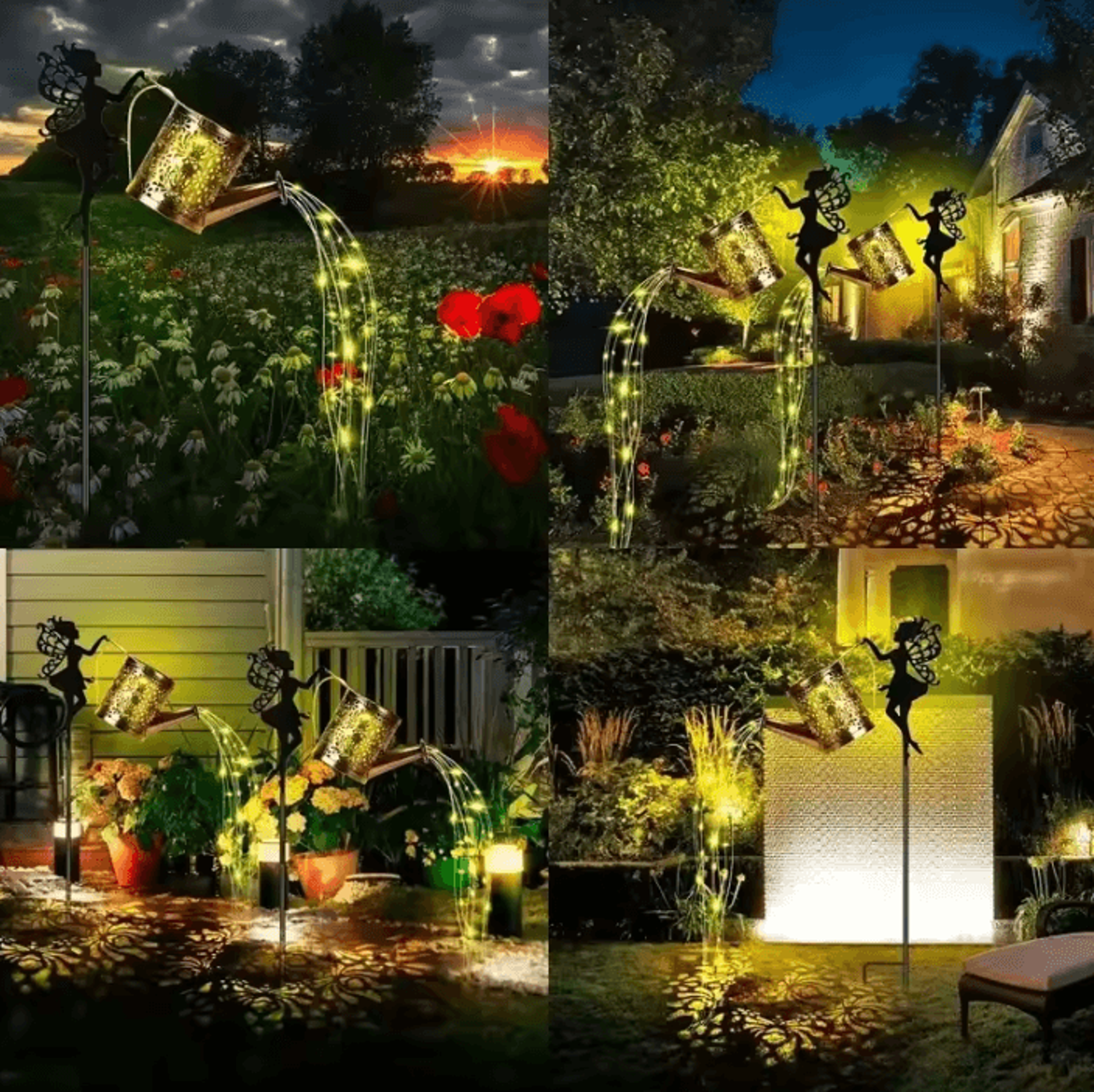 Solar Watering Can Lights  Hanging Garden Lantern Decor 1