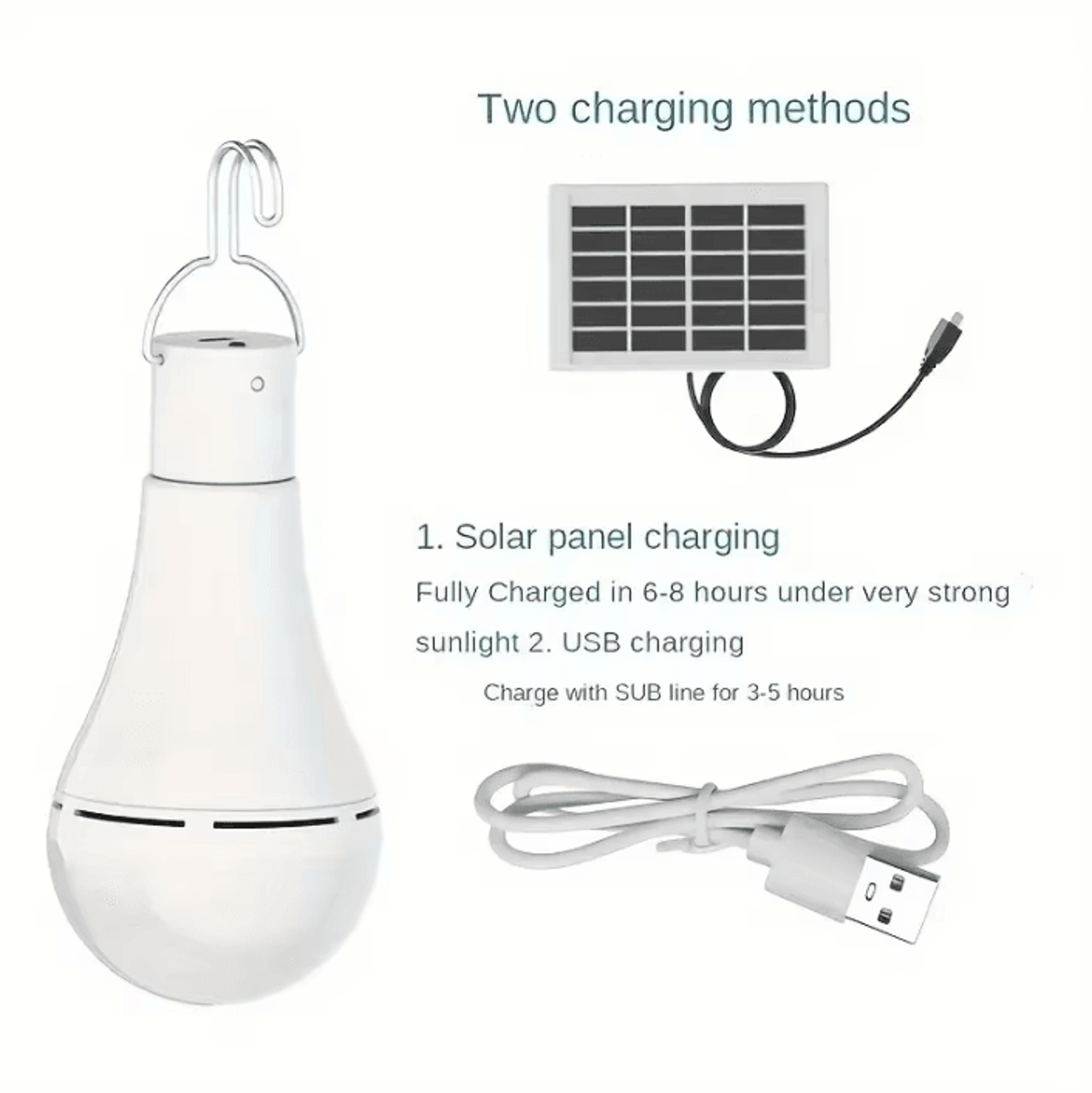 12W Solar Hanging Light  USB Rechargeable Emergency LED Lamp 3