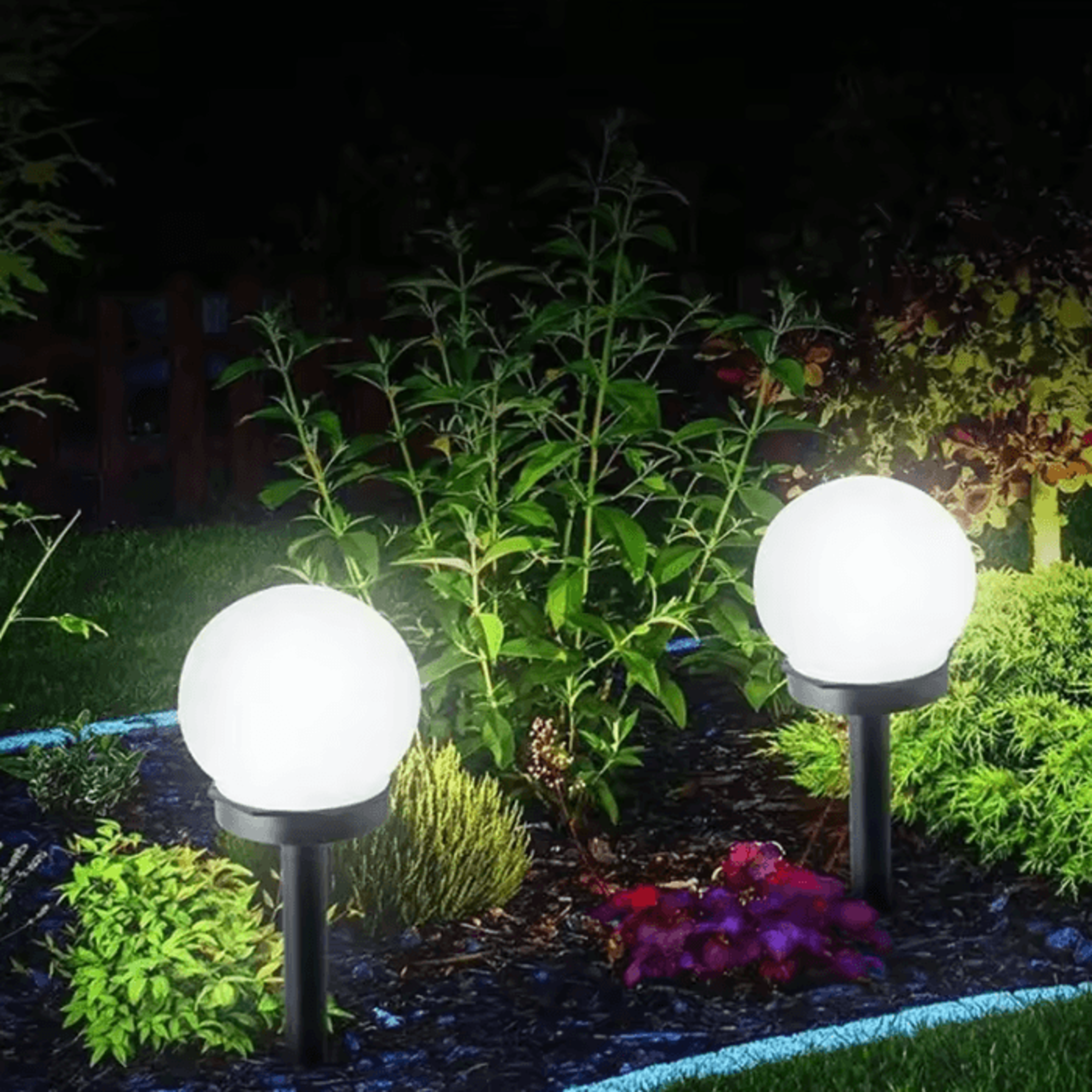 Solar Globe Garden Light  Waterproof LED Round Ball Lawn Lamp 2