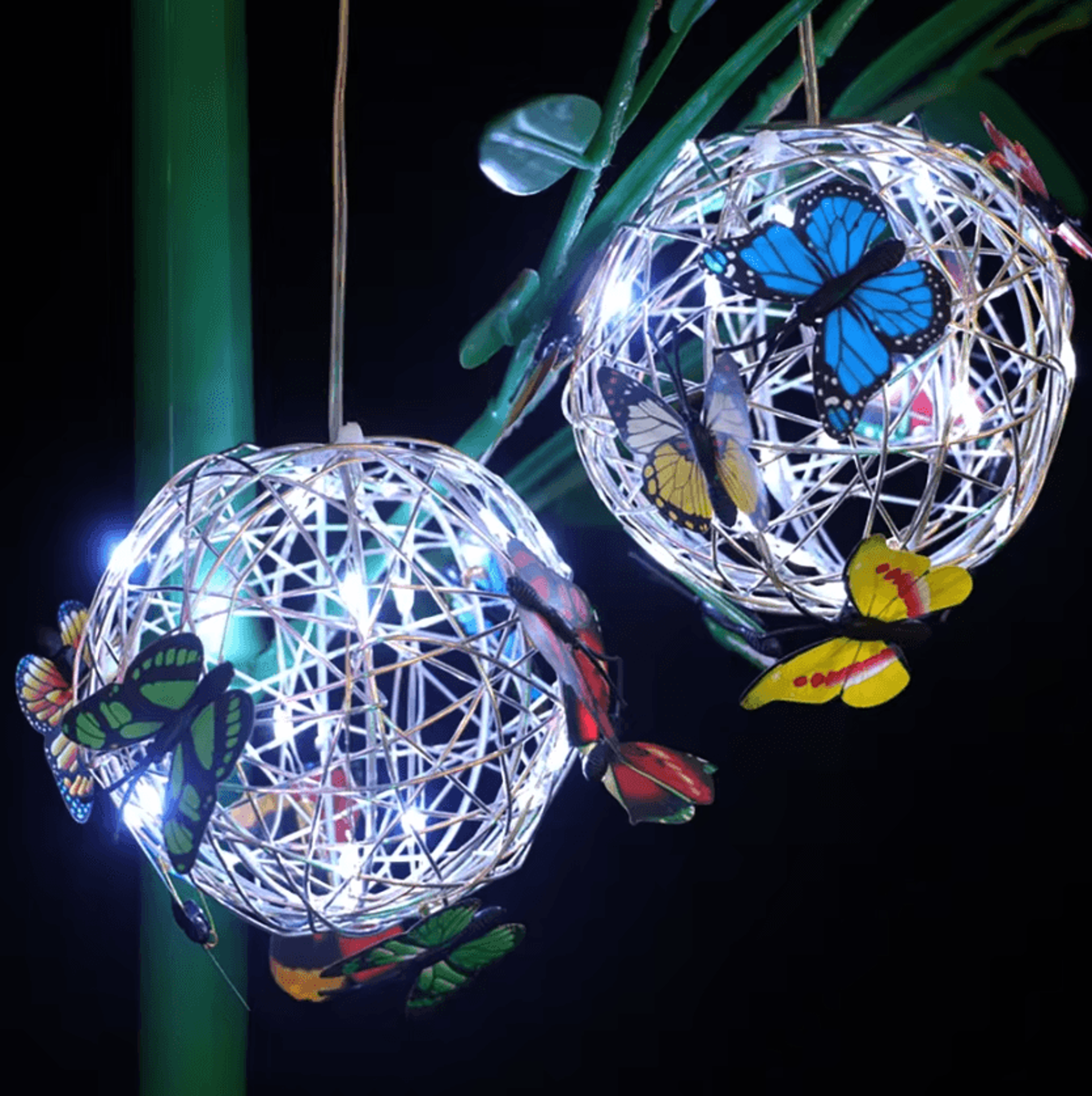 Solar Butterfly Wind Chime Light  Color Changing LED Garden Decor 1