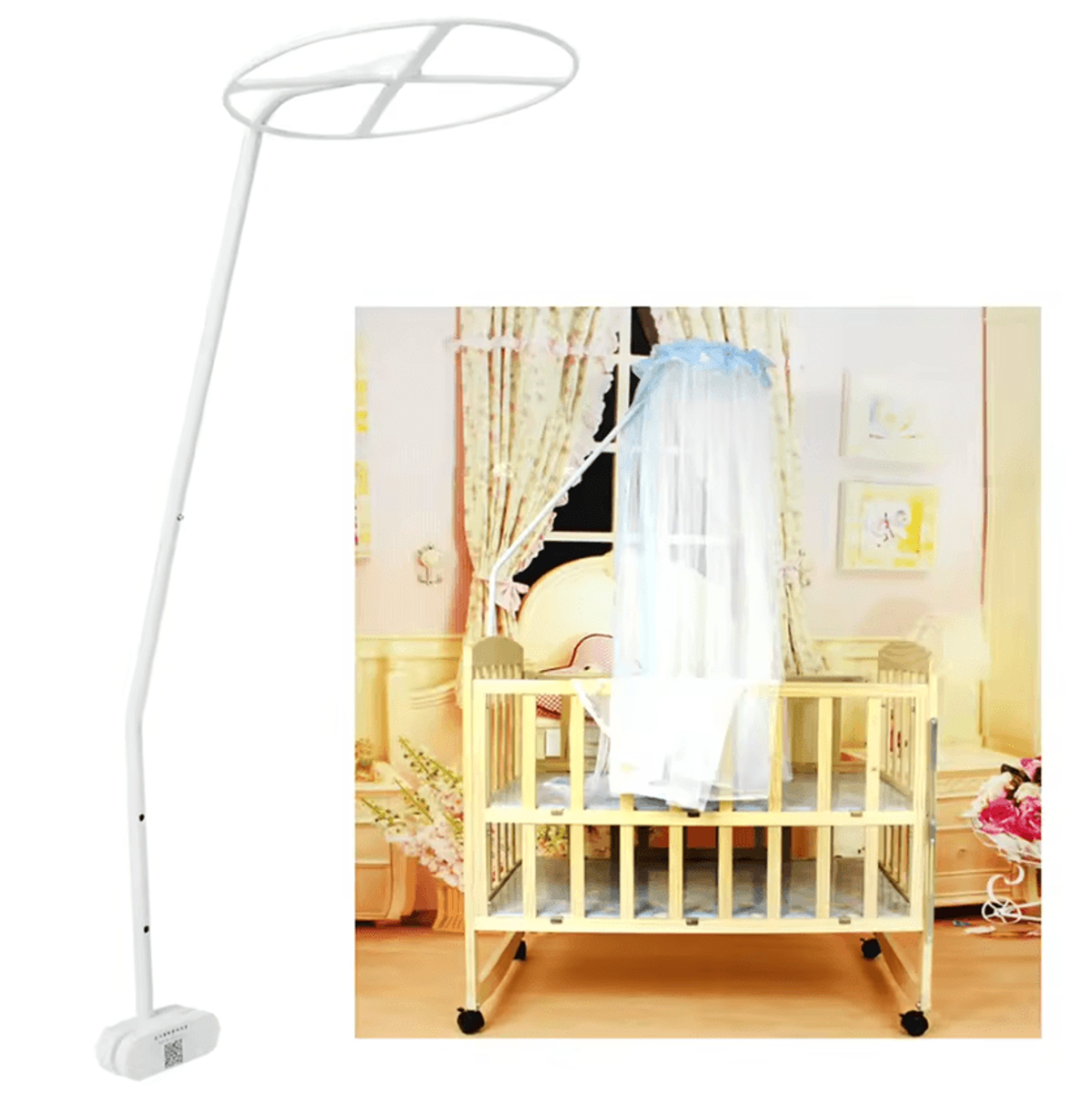 Adjustable Mosquito Net Stand Holder ClipOn Crib Canopy Rack 3