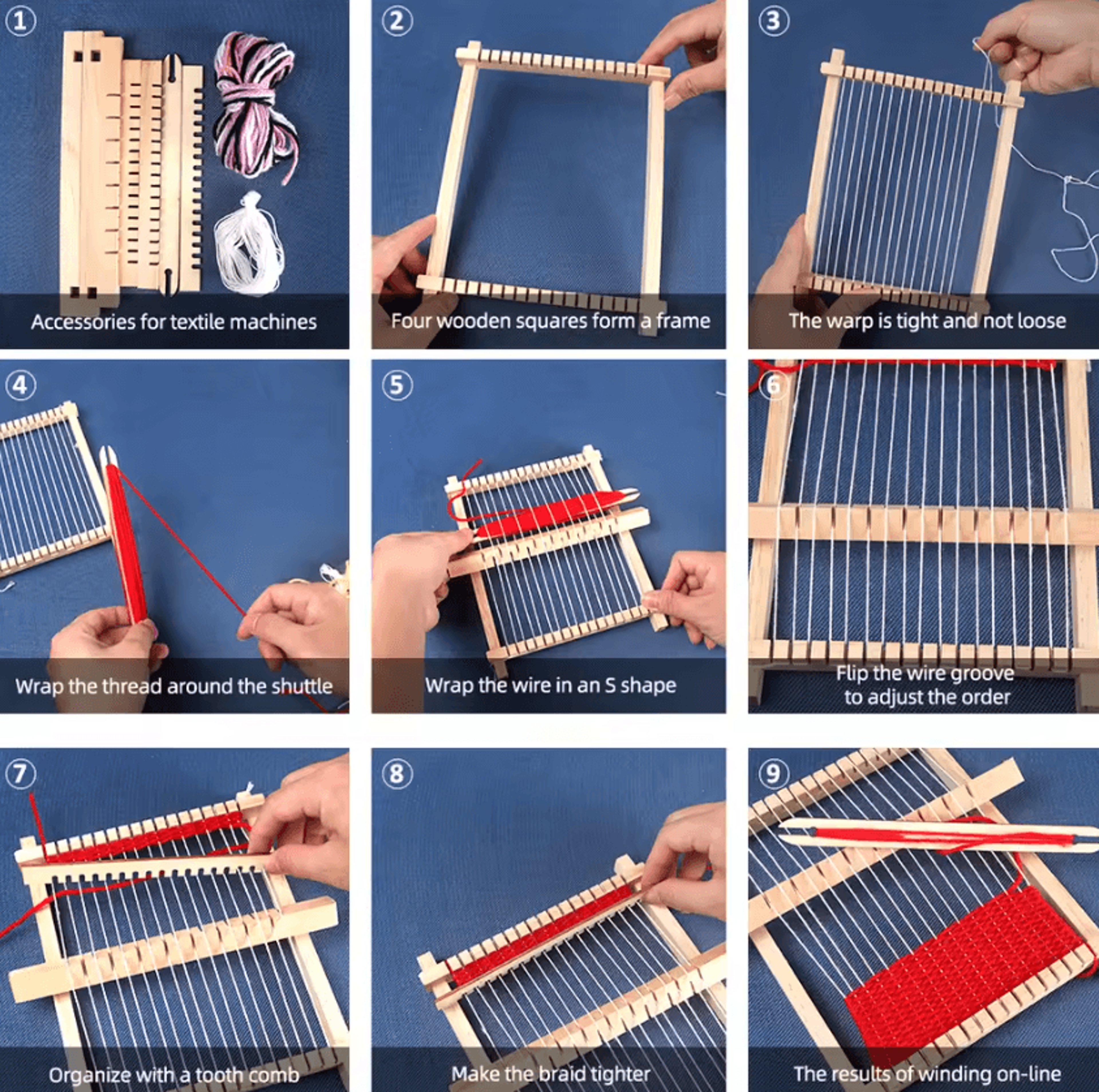 Mini Wooden Weaving Loom Kit For DIY Tapestry And Craft Projects 3