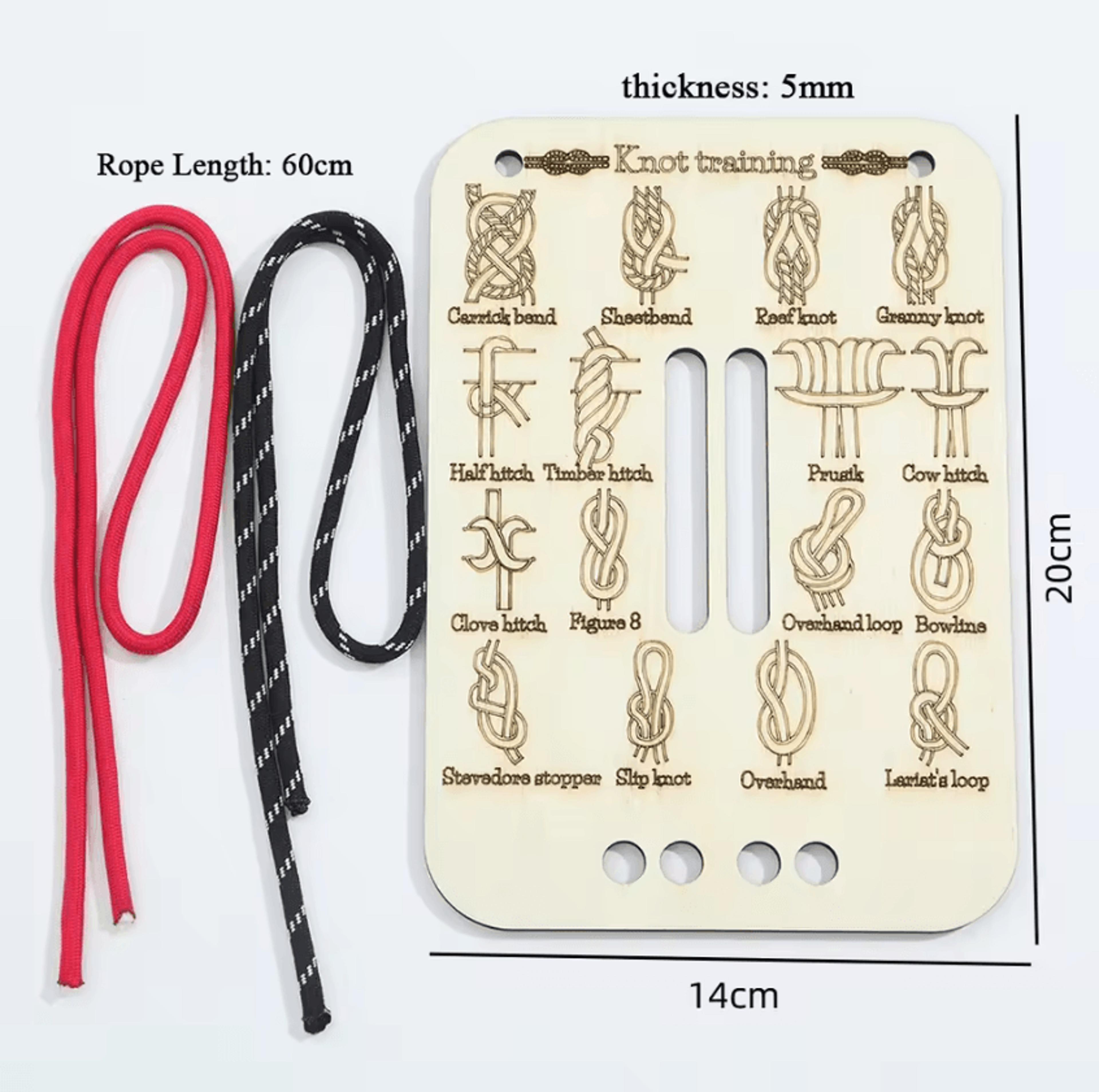 Knot Tying Practice Board With Rope Training Kit For Adults 5