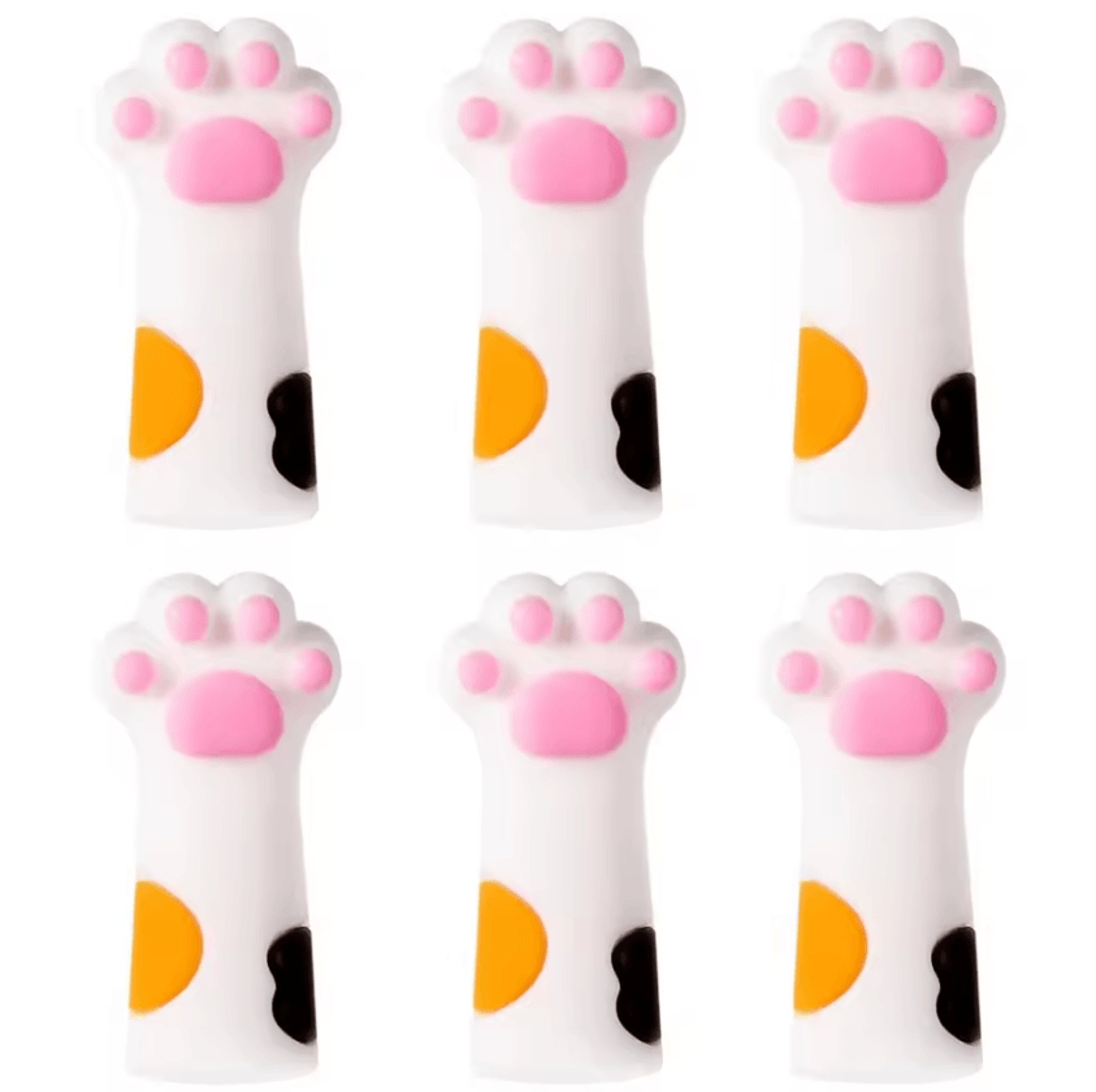 6Piece Cat Paw Silicone Knitting Needle Stoppers 5