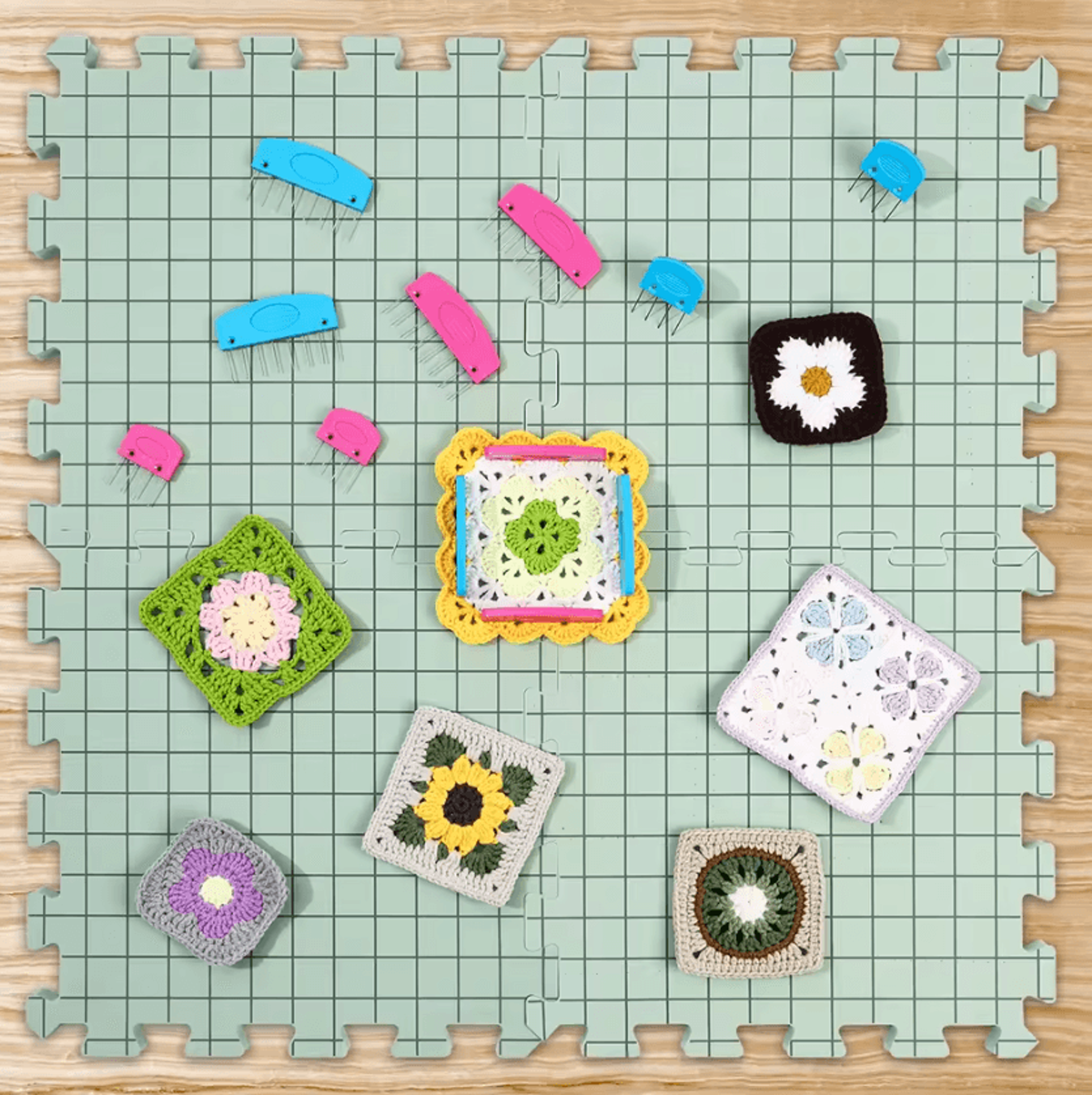 4Piece Extra Thick Foam Blocking Mats For Knitting And Crochet 2