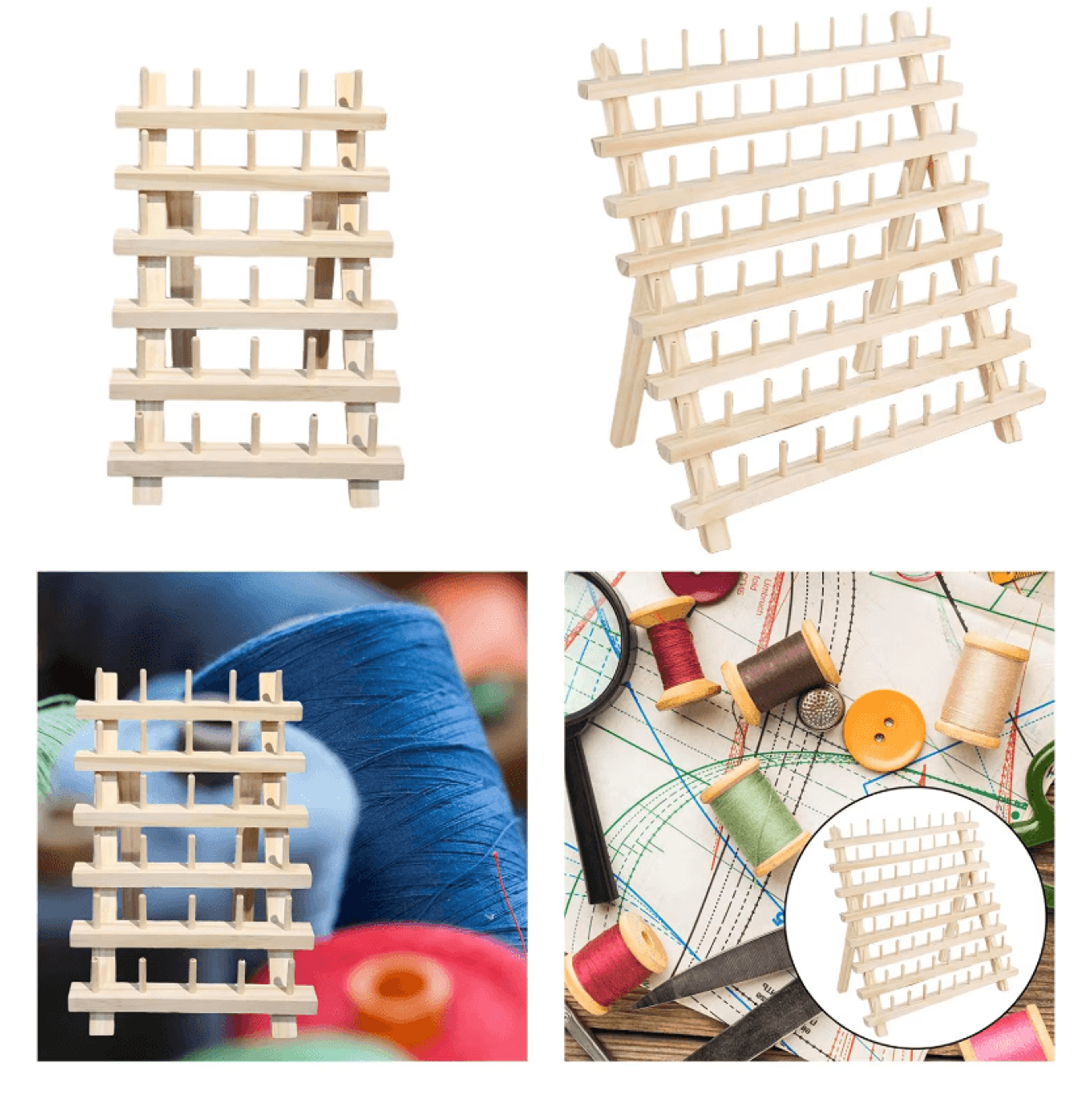 Wooden Sewing Thread Rack  Lightweight Spool Holder Organizer 2