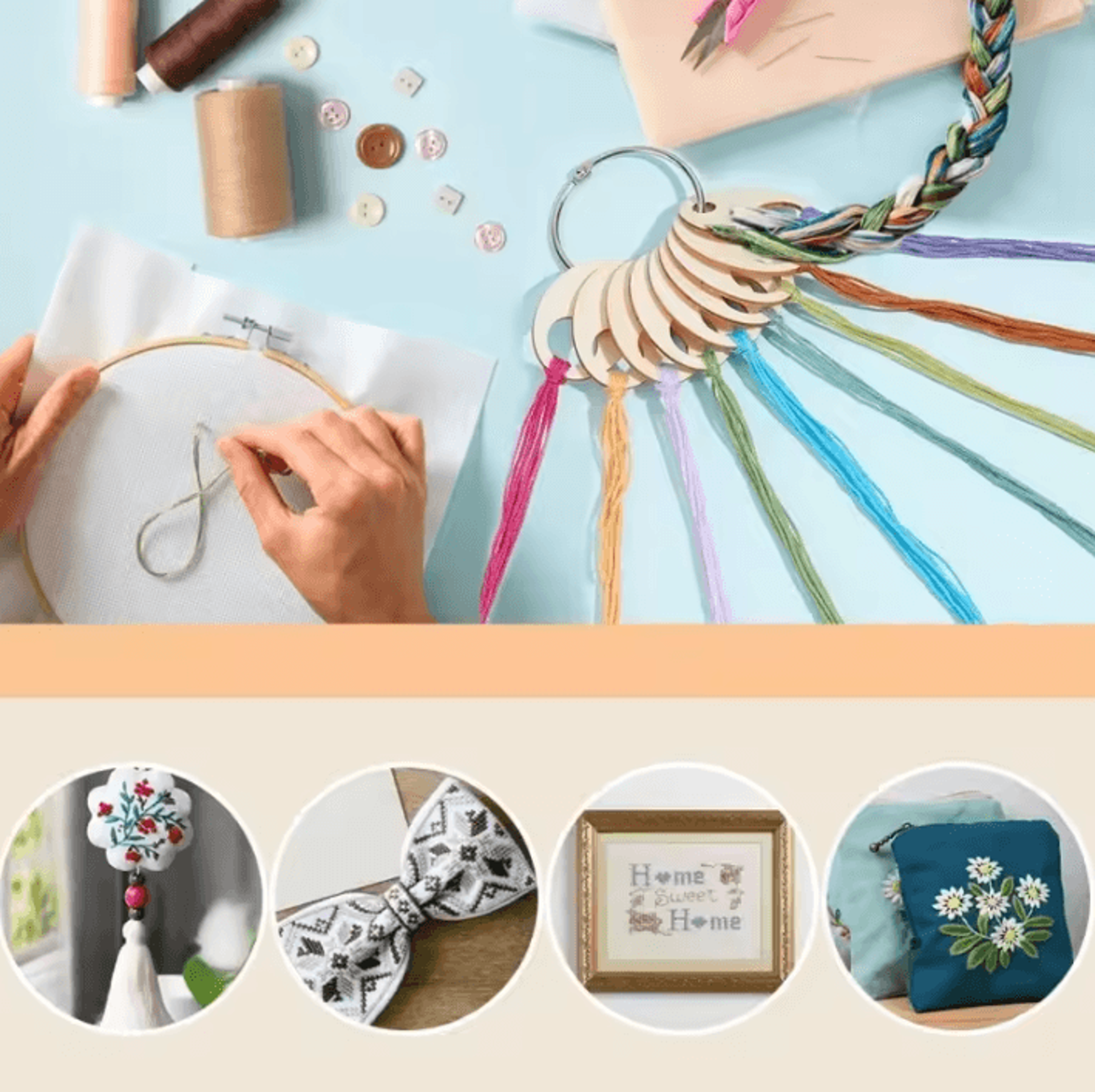 50Pcs Wooden Embroidery Floss Drops  Teardrop Thread Organizer For Cross Stitch 4