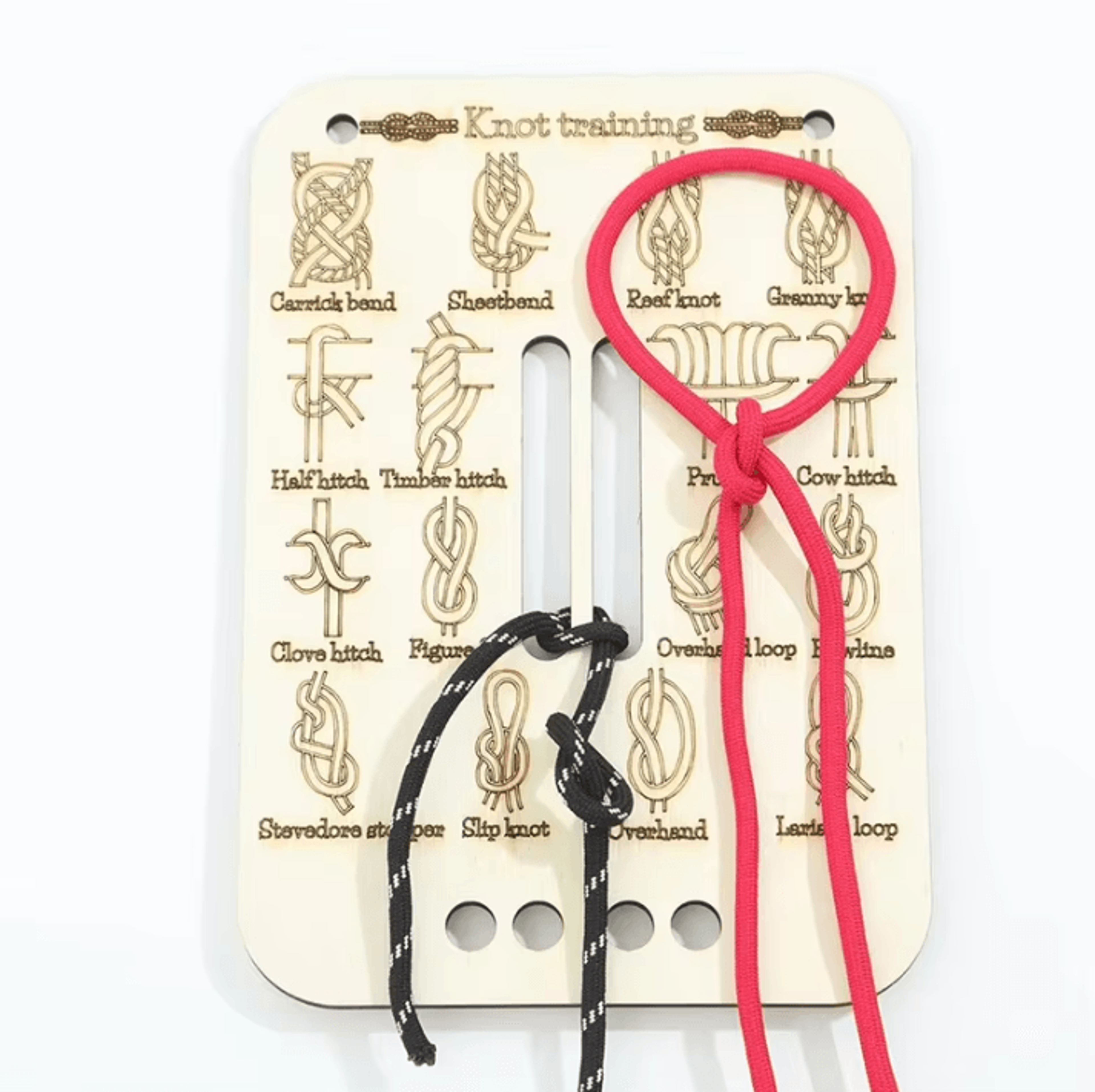 Rope Knot Tying Training Board Kit  Outdoor Knot Practice Guide 1
