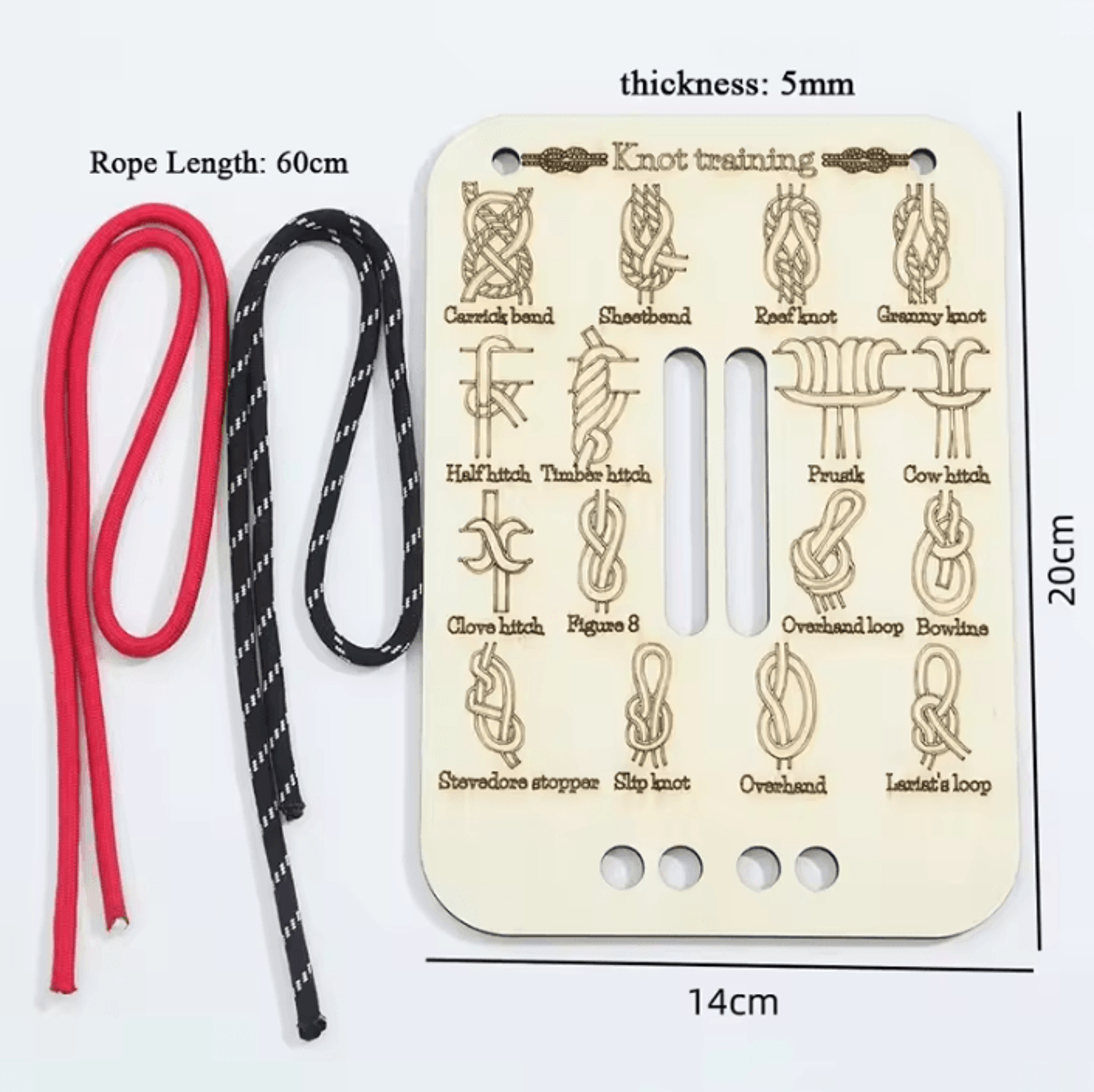 Rope Knot Tying Training Board Kit  Outdoor Knot Practice Guide 6