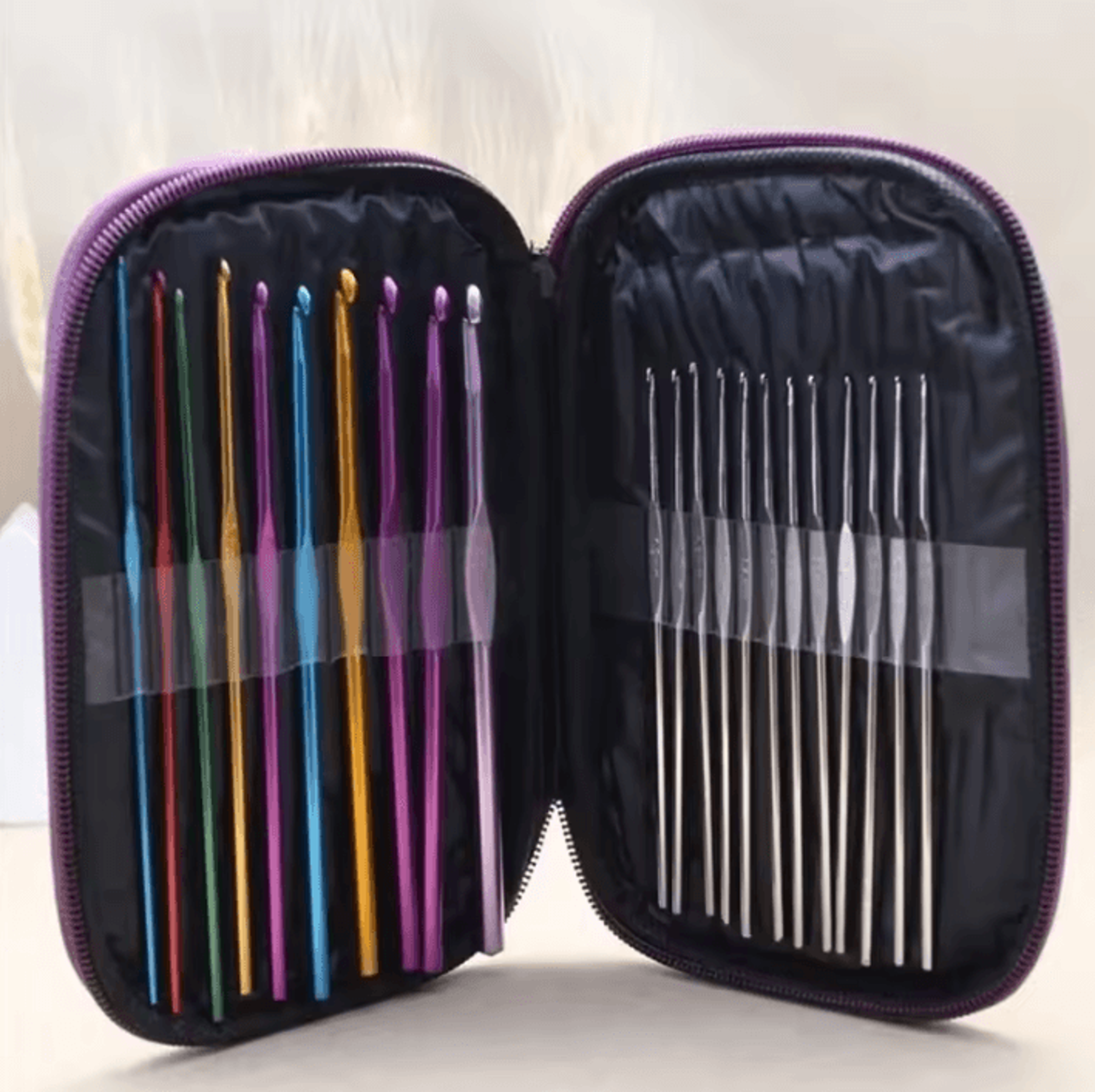22Pcs Crochet Hook Set With Case  Multisize Knitting And Weaving Tools 1