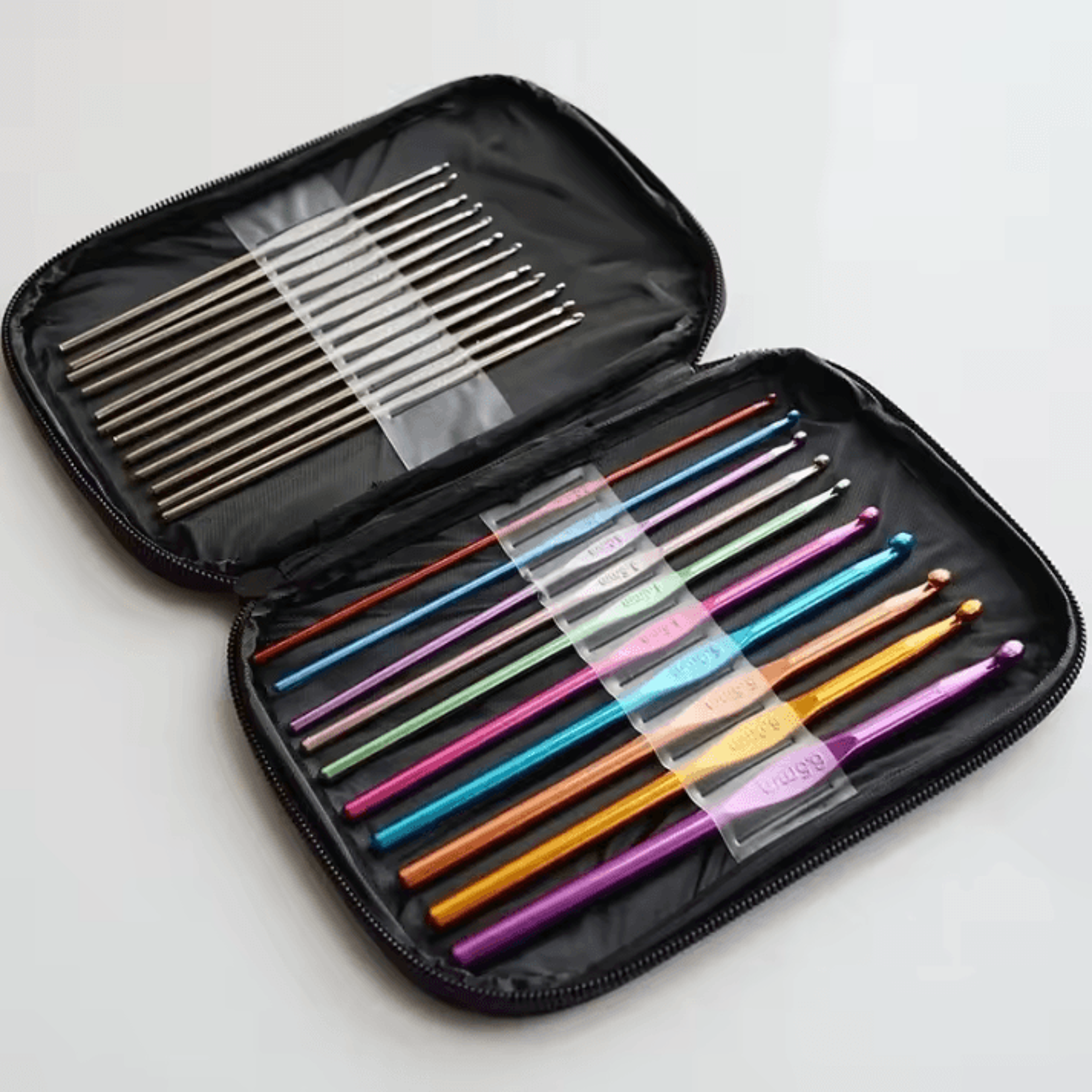 22Pcs Crochet Hook Set With Case  Multisize Knitting And Weaving Tools 2