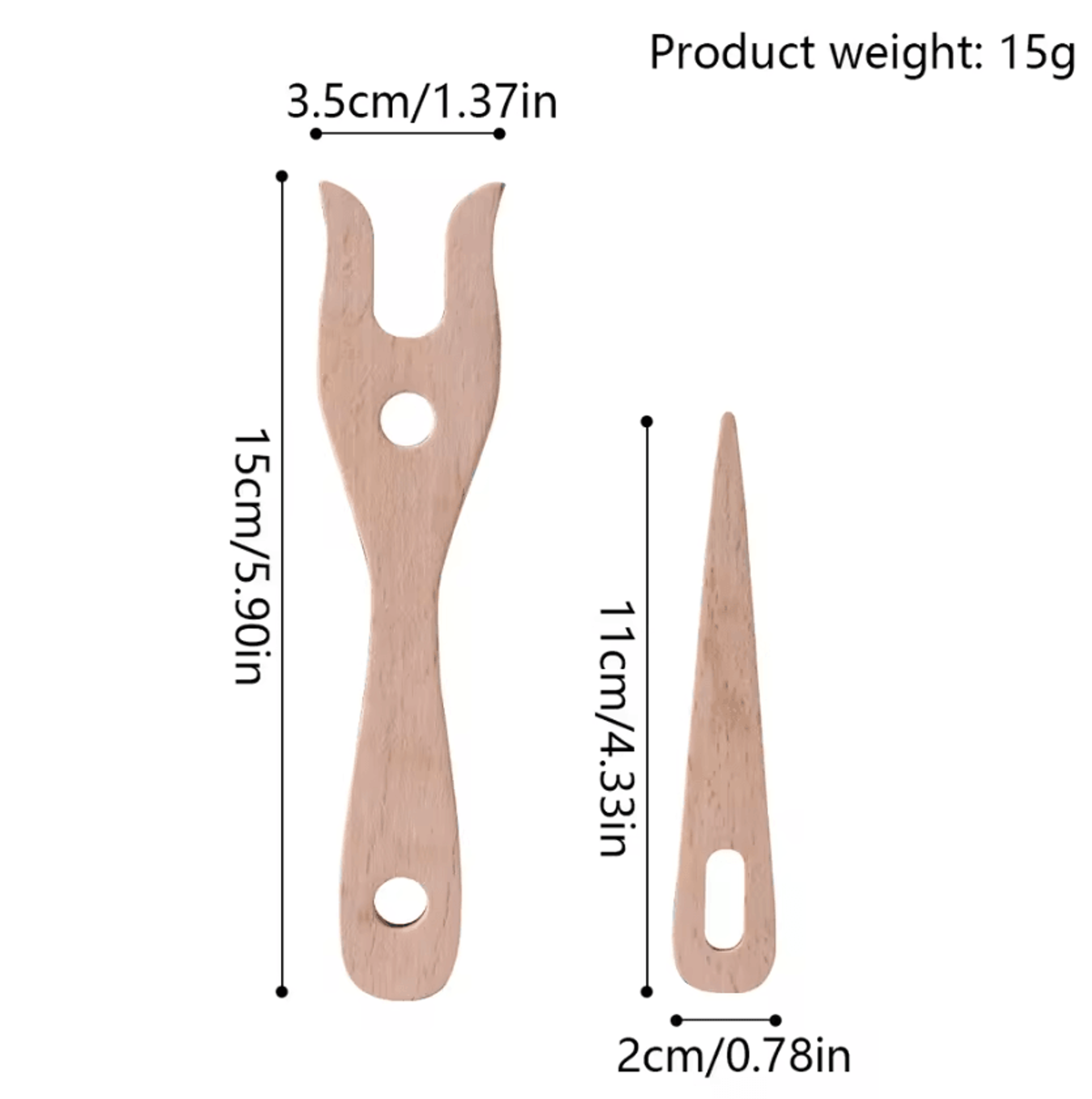 Wooden Knitting Fork  Big Eye Needle Set For DIY Bracelet And Cord Weaving 3