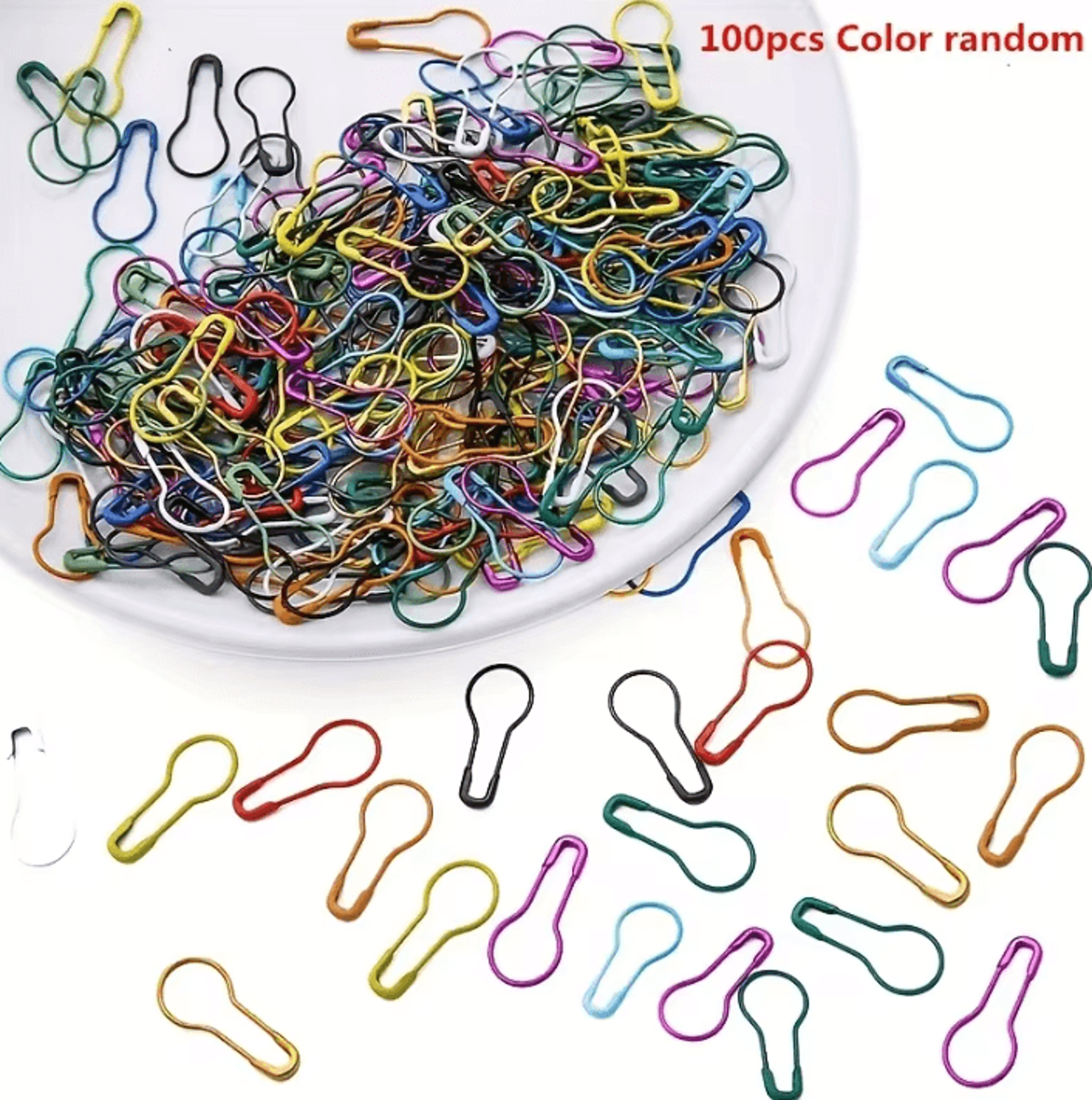 100-piece metal gourd safety pins for knitting, crochet and crafting