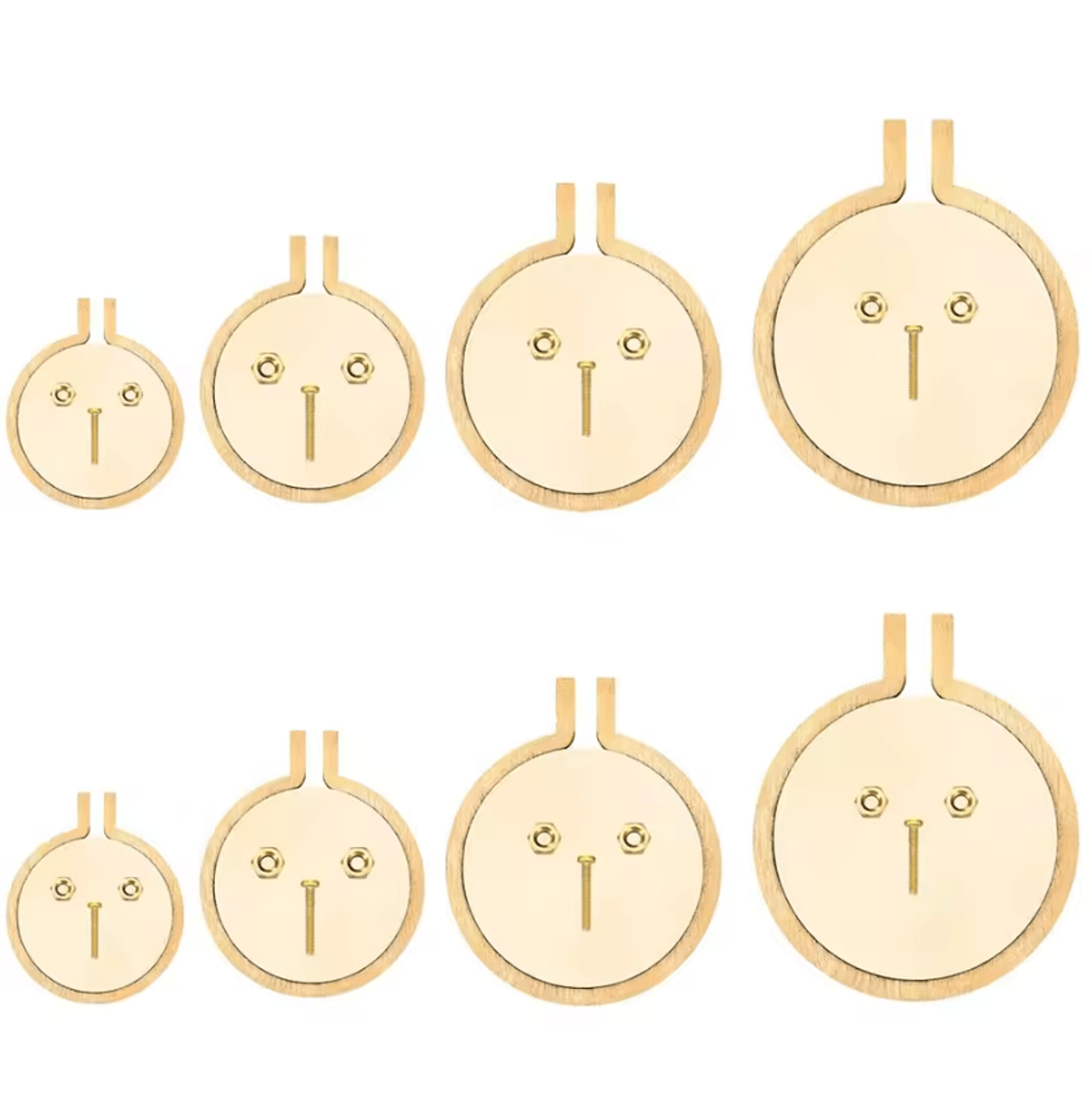 8Piece Mini Wooden Embroidery Hoop Set For Pendants And Keyrings 3