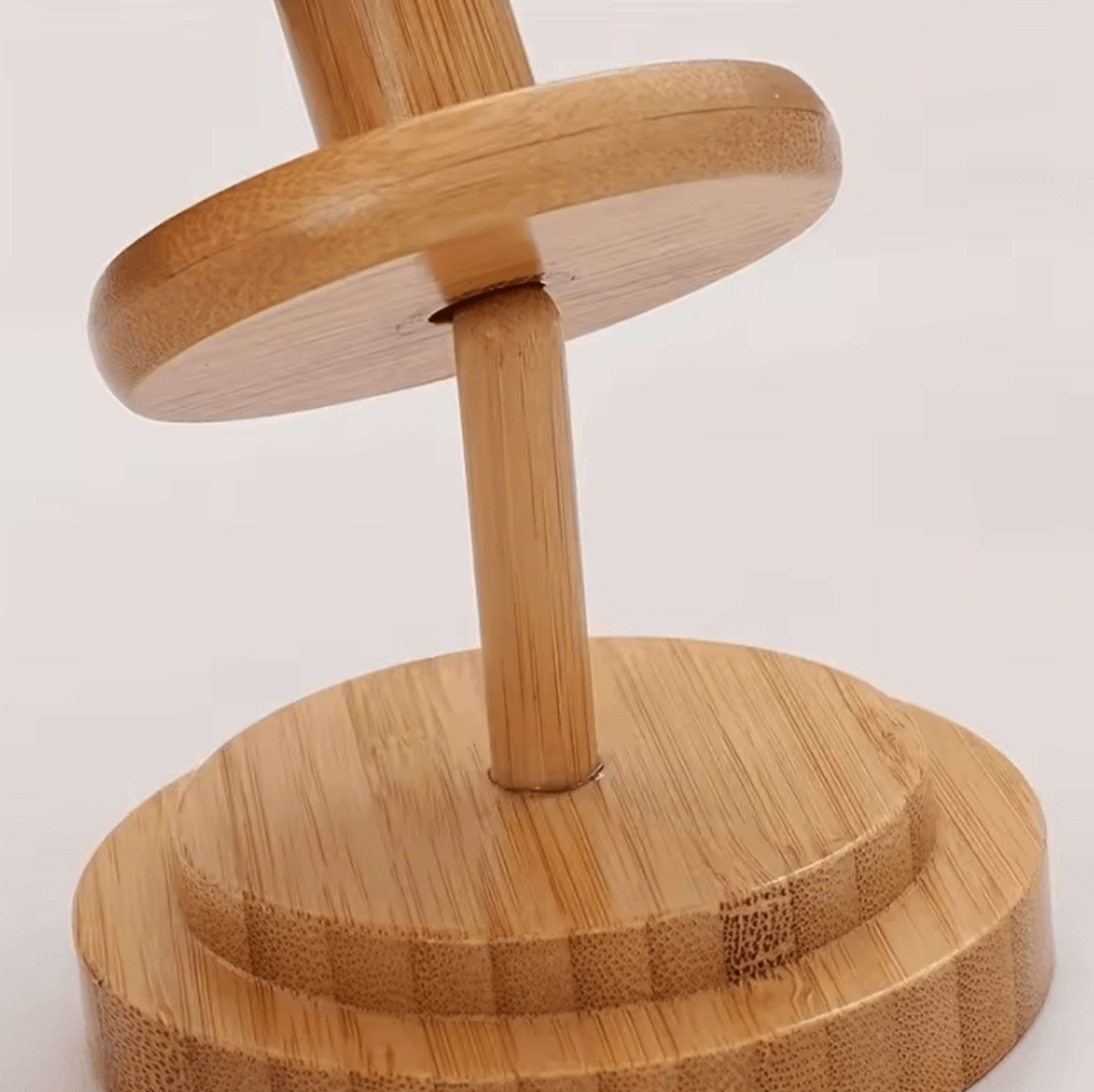 Handmade Wooden Rotating Yarn Holder With Storage Base 3