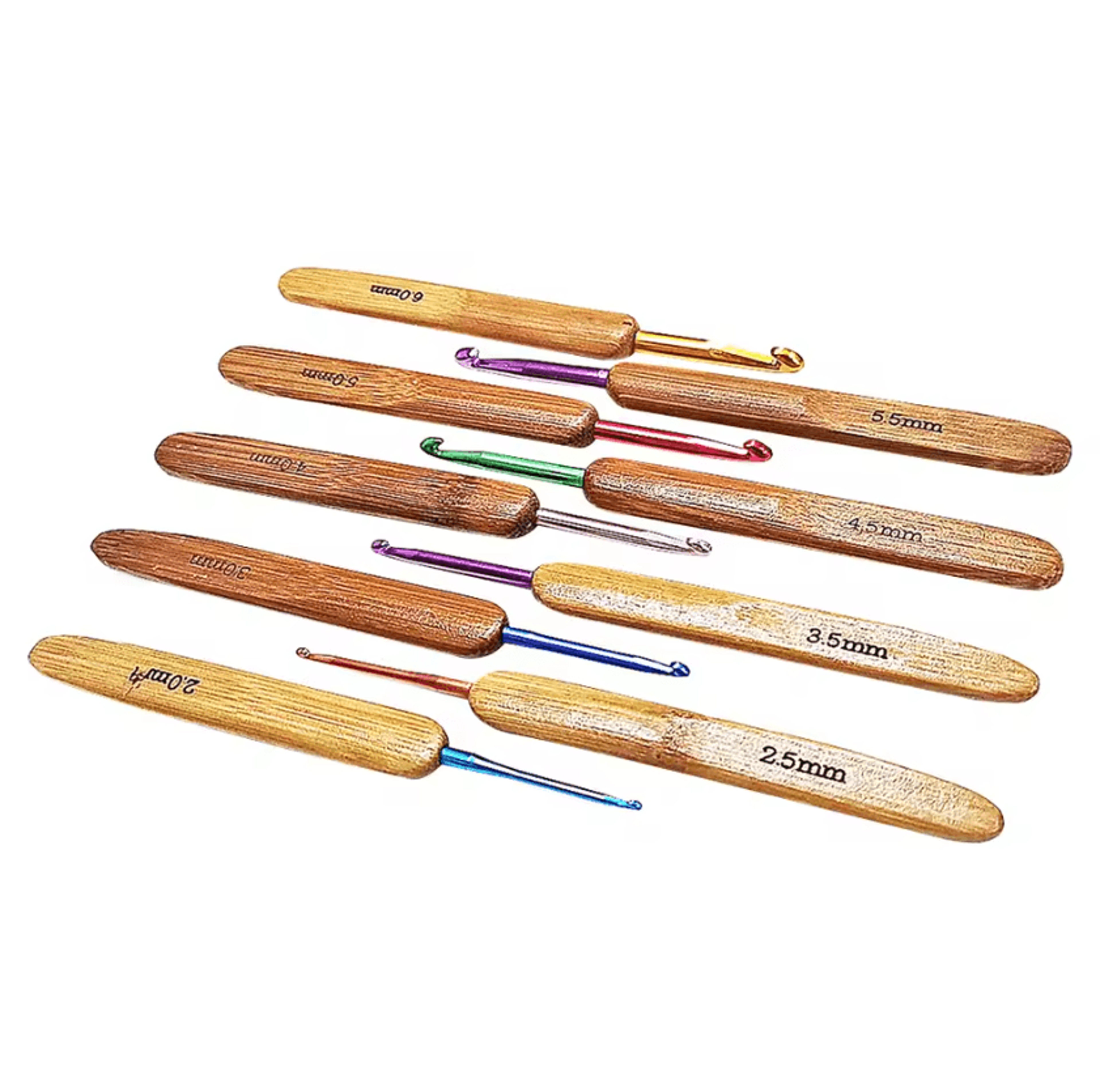 9Piece Wooden Handle Crochet Hook Set 2060mm 1