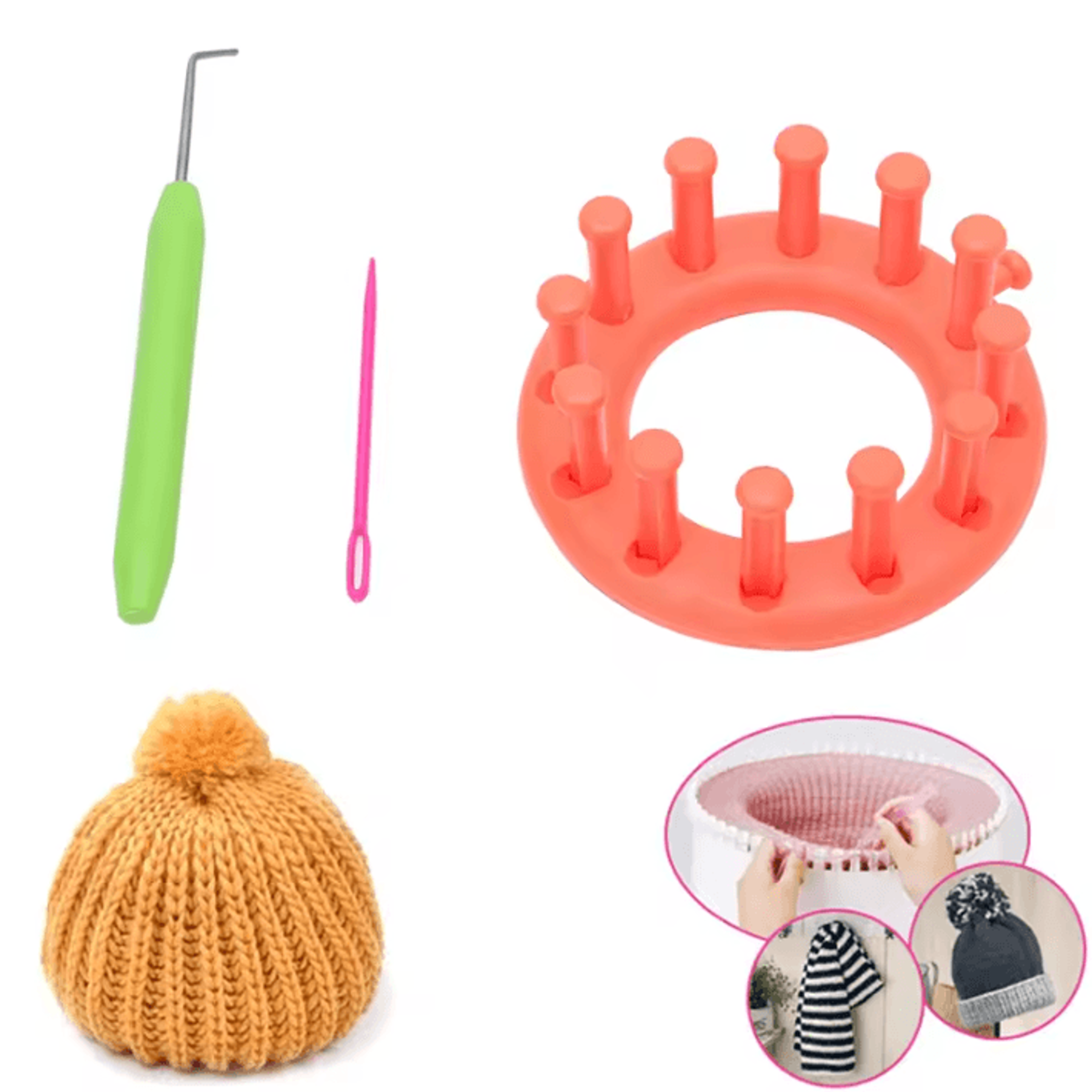 Mini Circular Knitting Loom Kit For Hats Scarves  Yarn Crafts 4