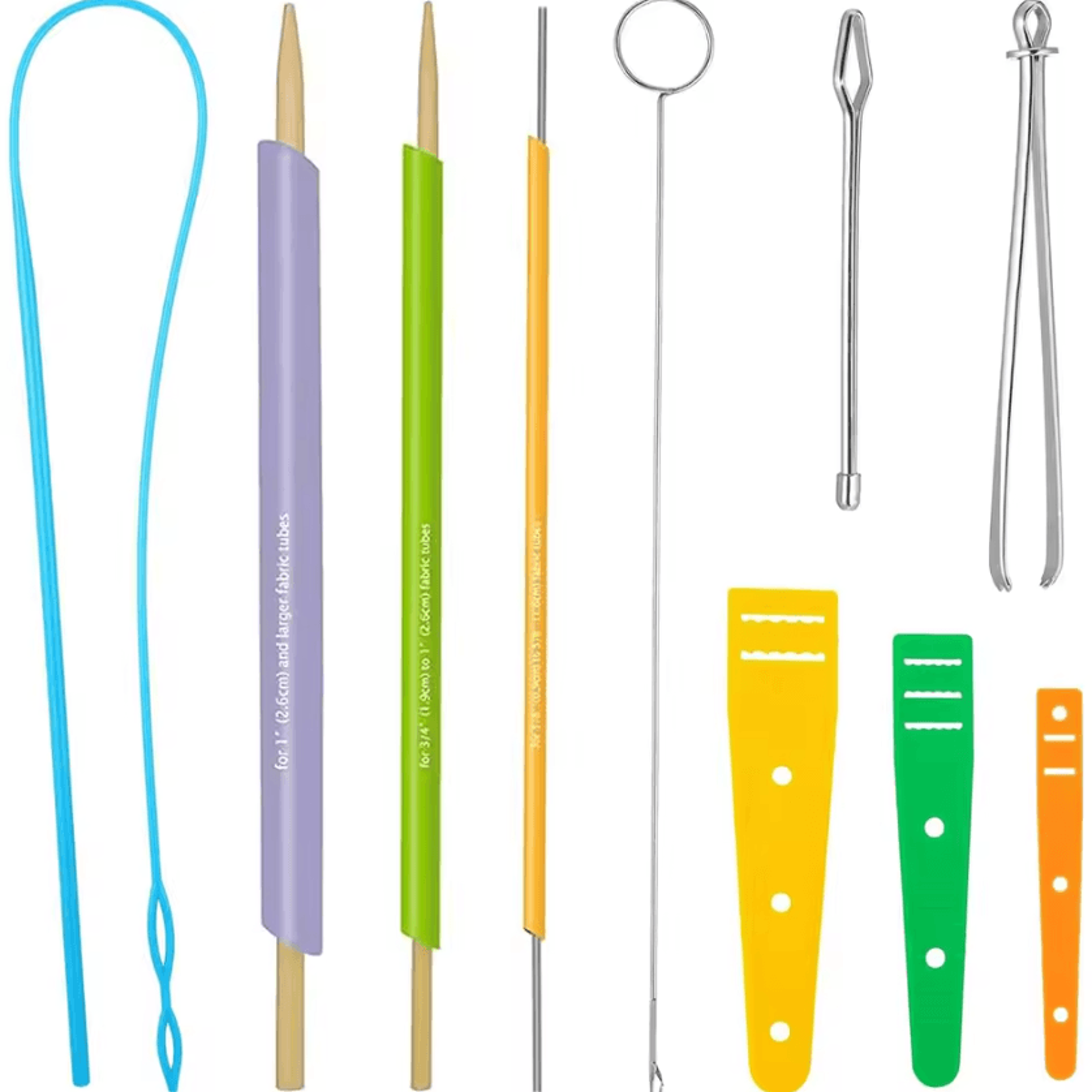 13Piece Quick Fabric Tube Turner  Drawstring Threading Tool Set 4
