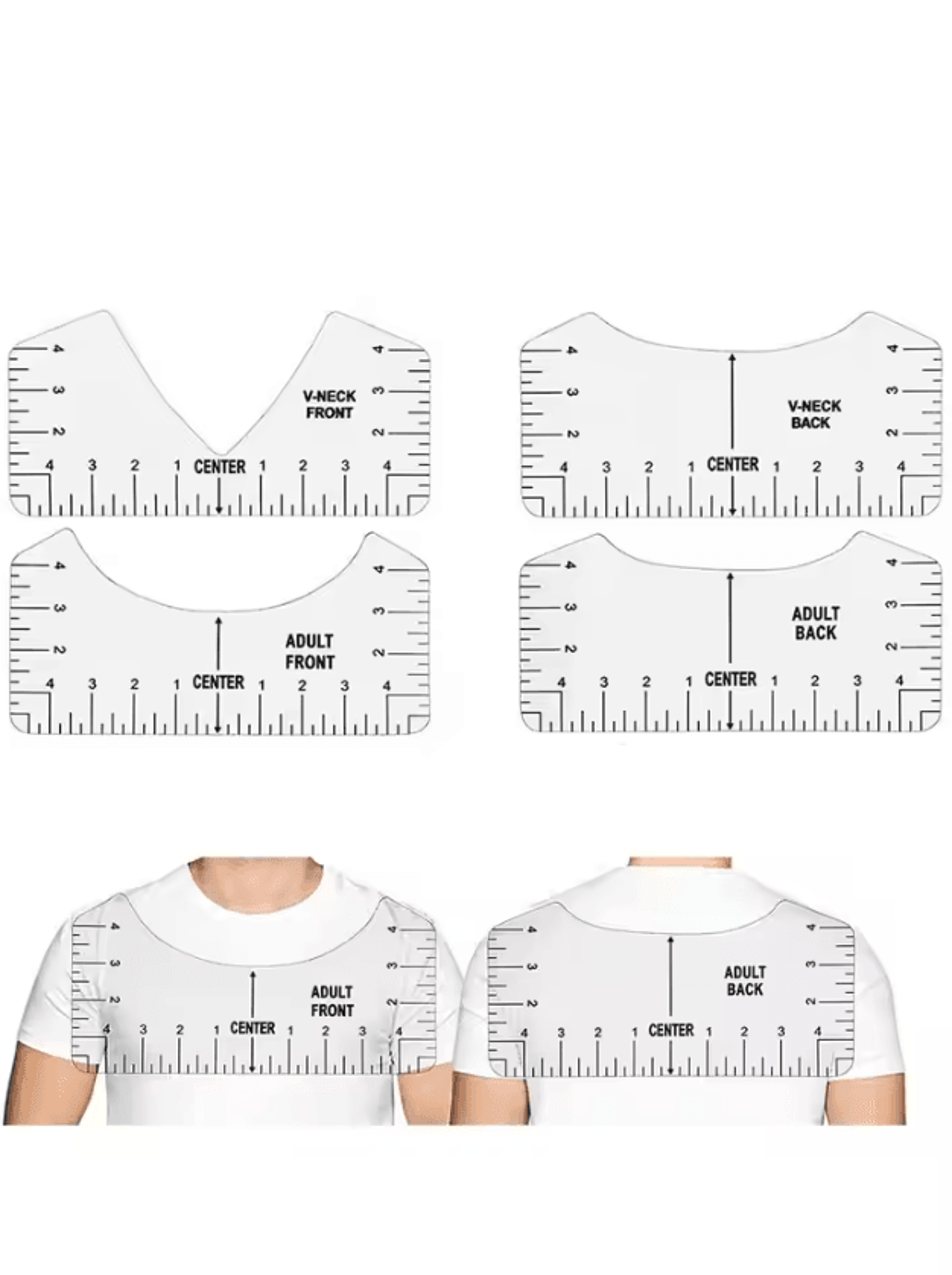 48Piece TShirt Alignment Ruler Set For HTV Cricut  Heat Press 2