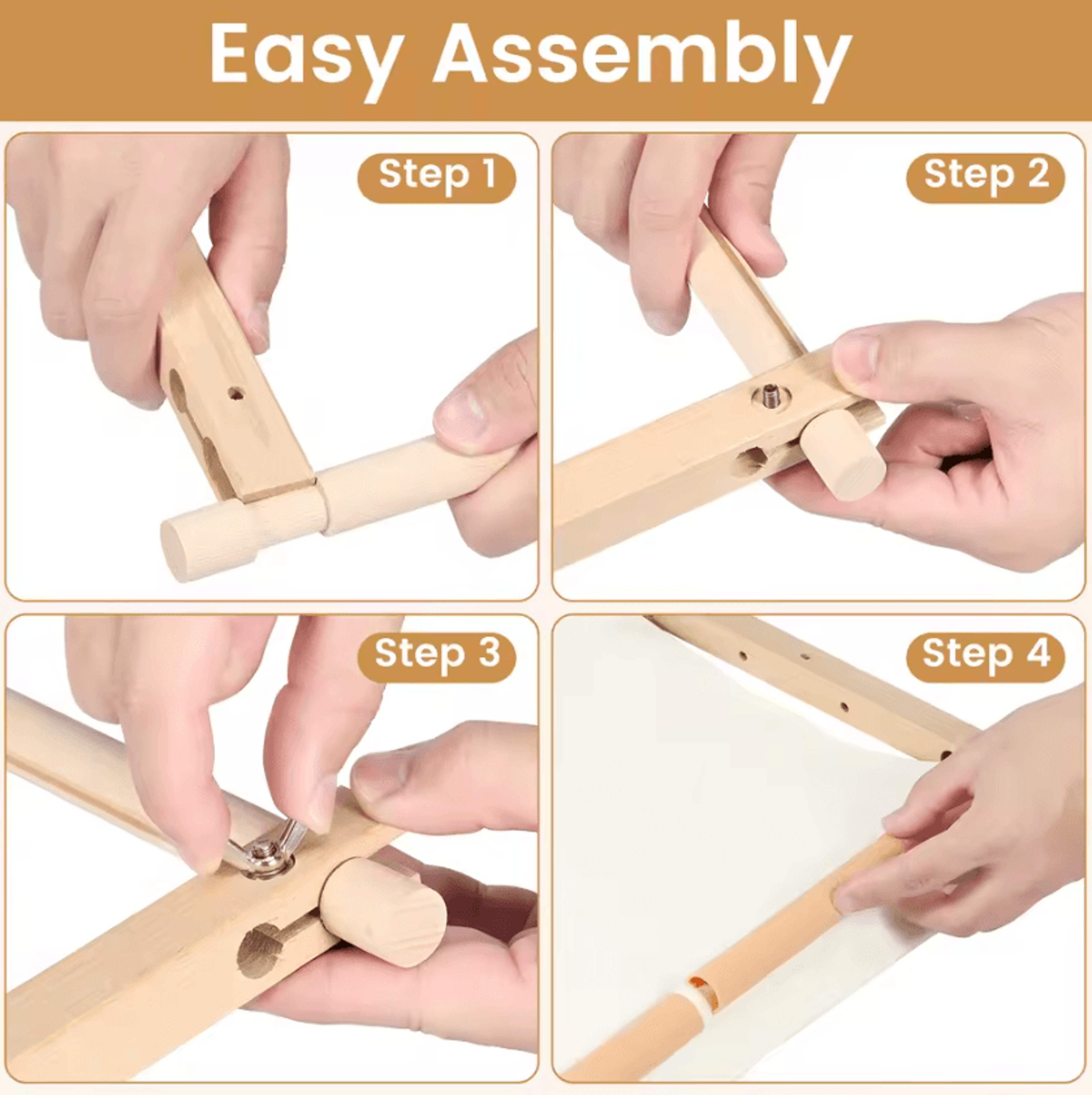 Adjustable Wooden Embroidery Scroll Frame For Cross Stitch  Needlepoint 2