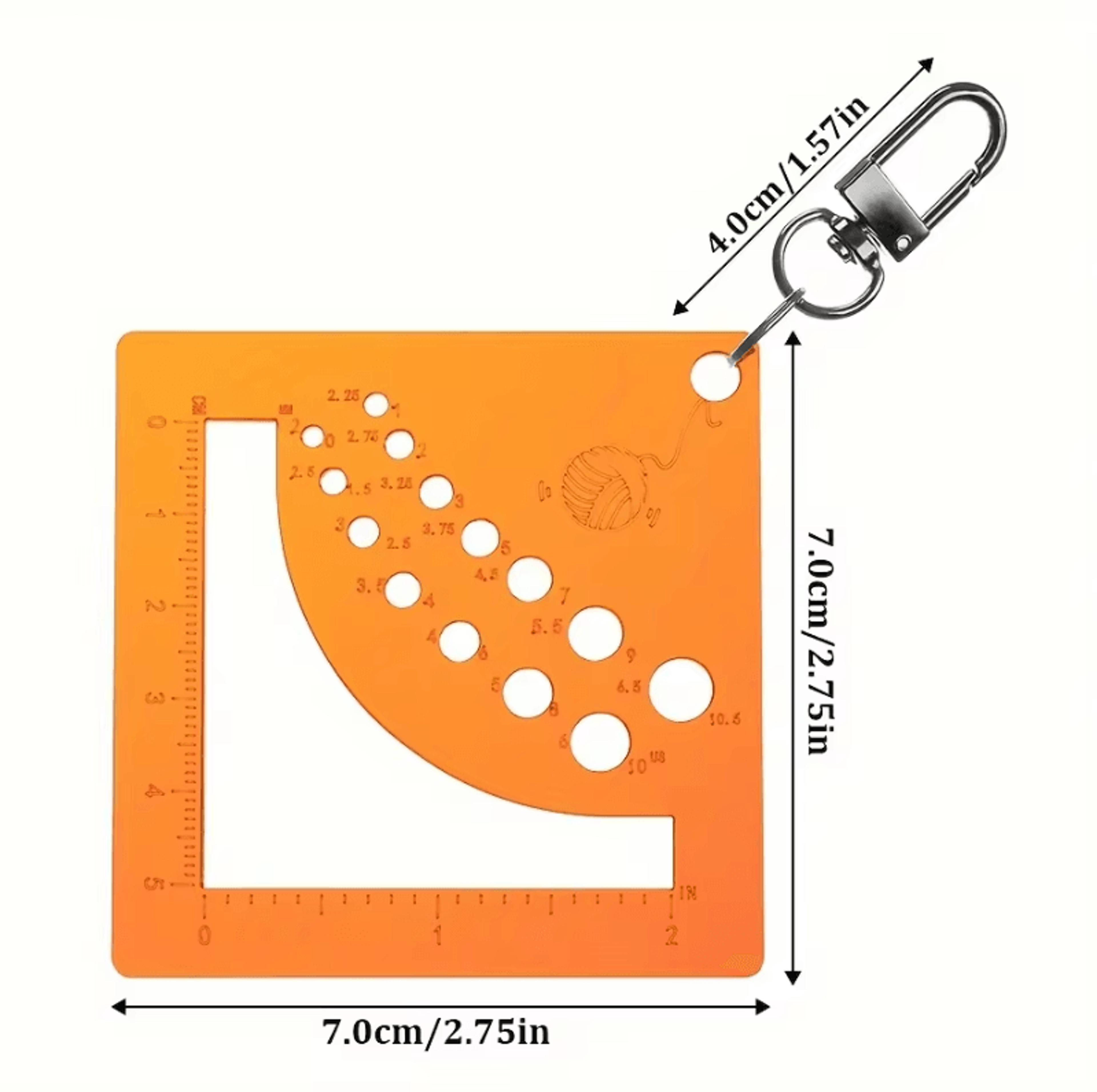 Portable Knitting Needle Gauge Ruler For Crochet  Knitting 7