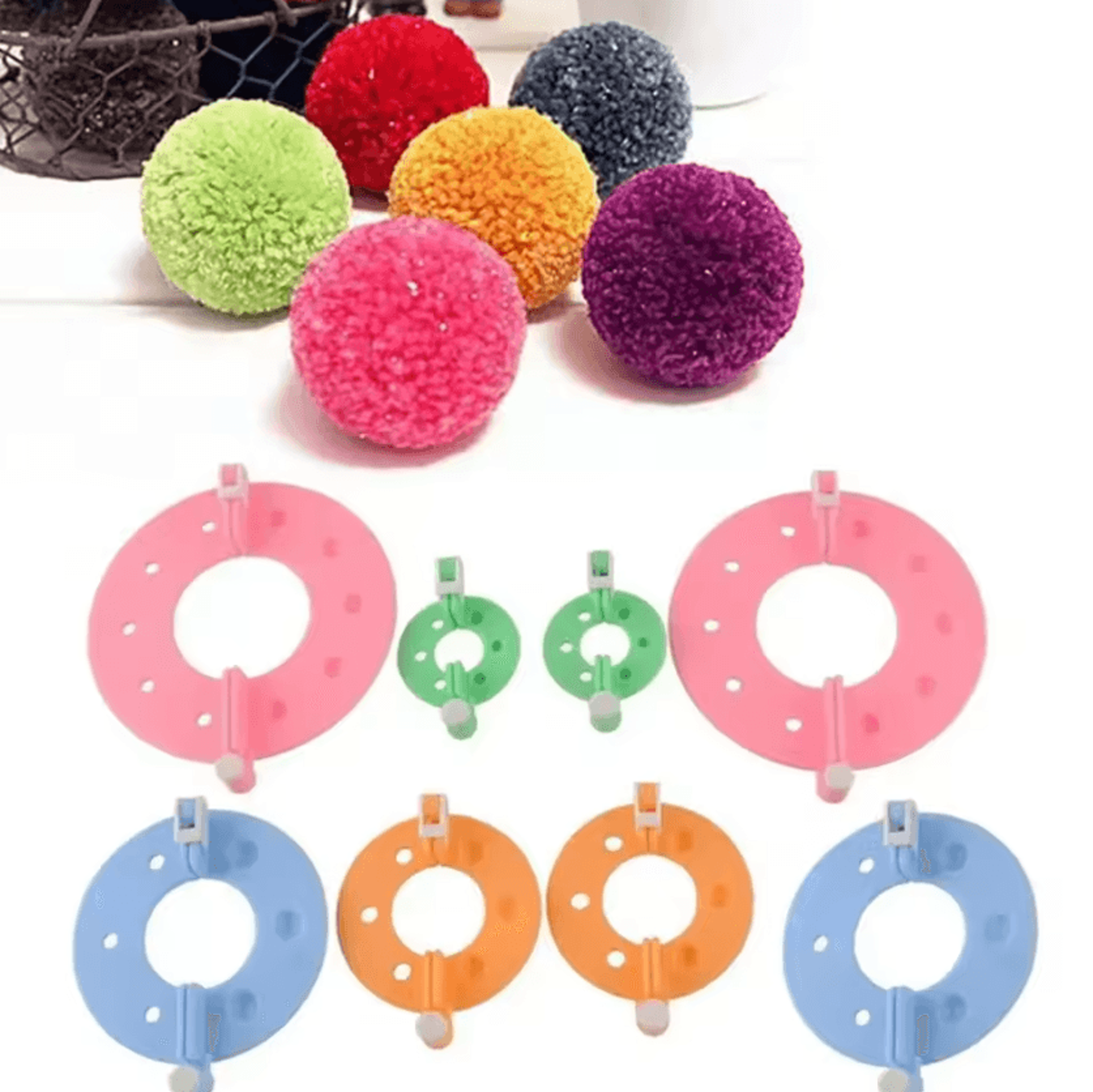 8Piece Pom Pom Maker Set For Yarn Crafts 3