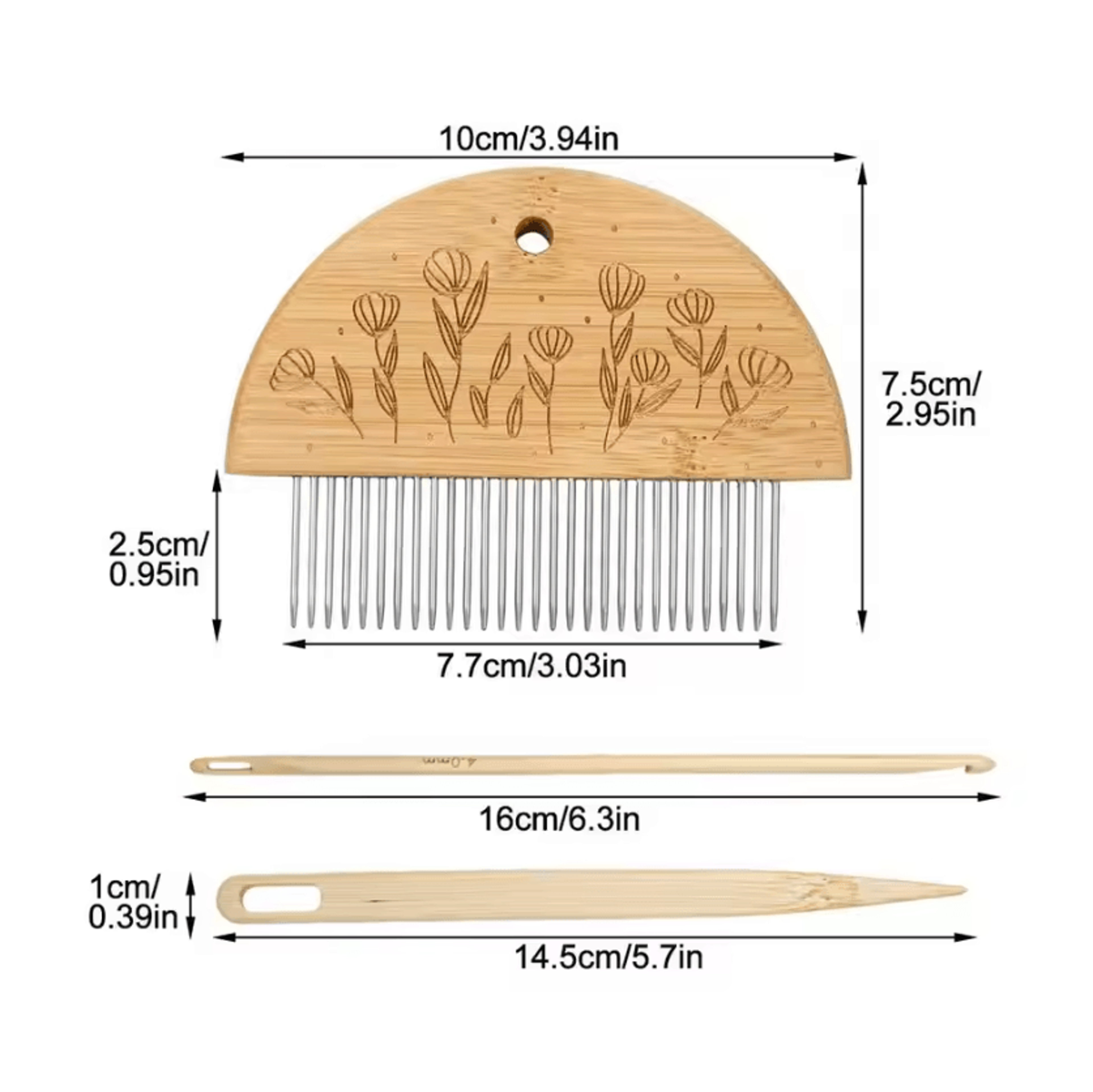 Wooden Tapestry Weaving Loom Kit With Weaving Comb 8