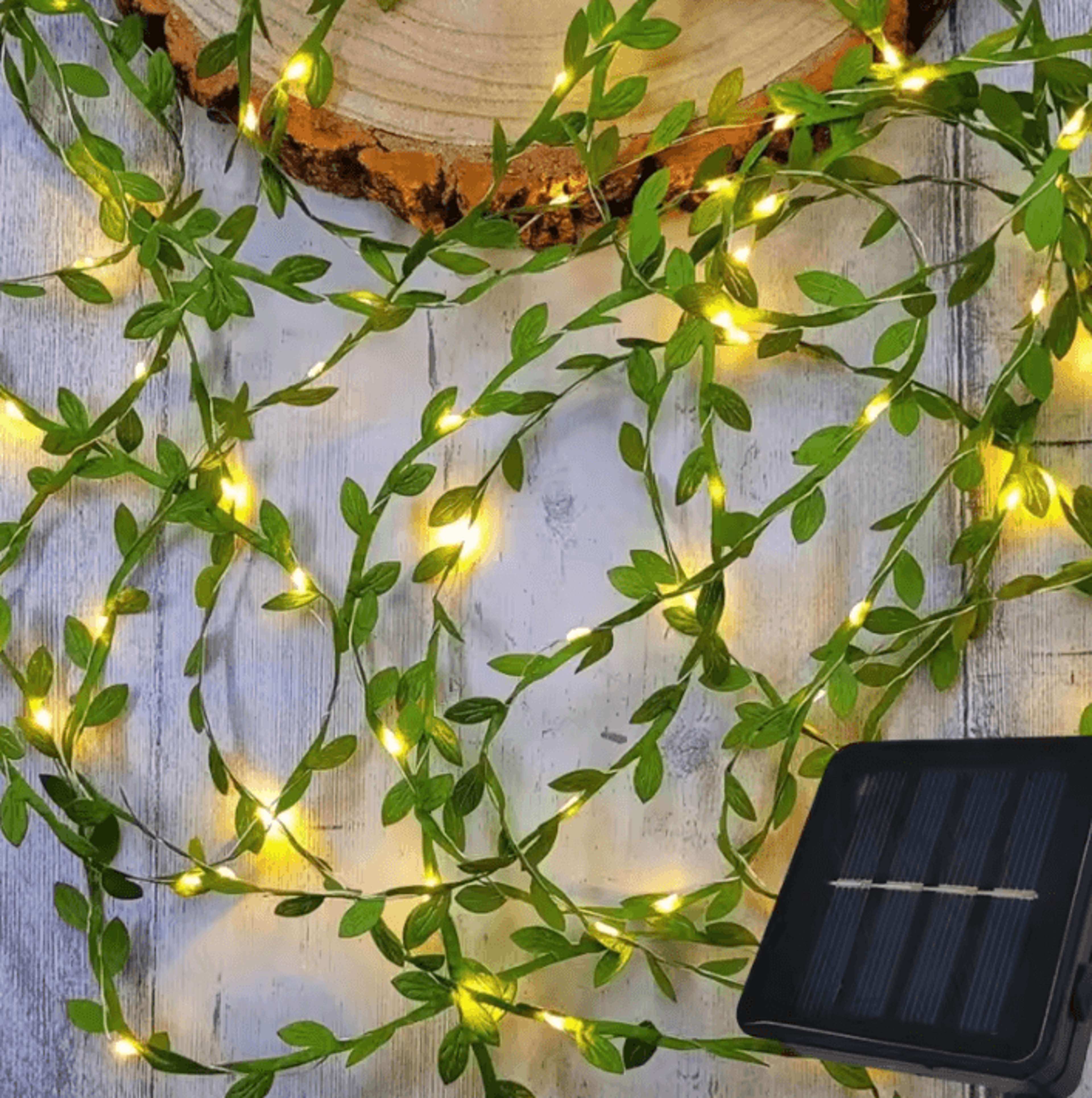 Solar Ivy Maple Leaf Fairy String Lights For Garden Decor 2