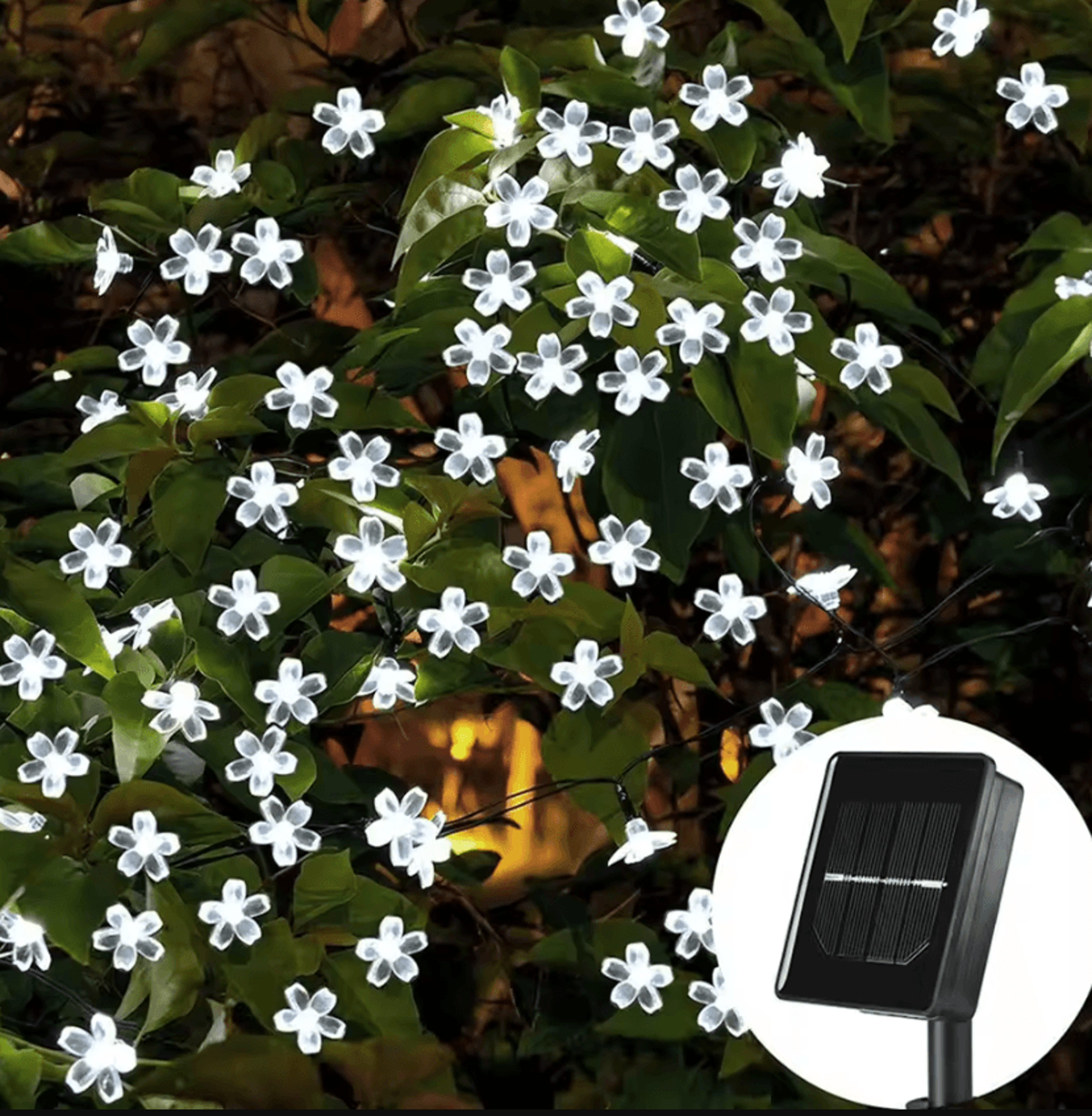 Solar Cherry Blossom LED String Lights For Garden And Patio 5