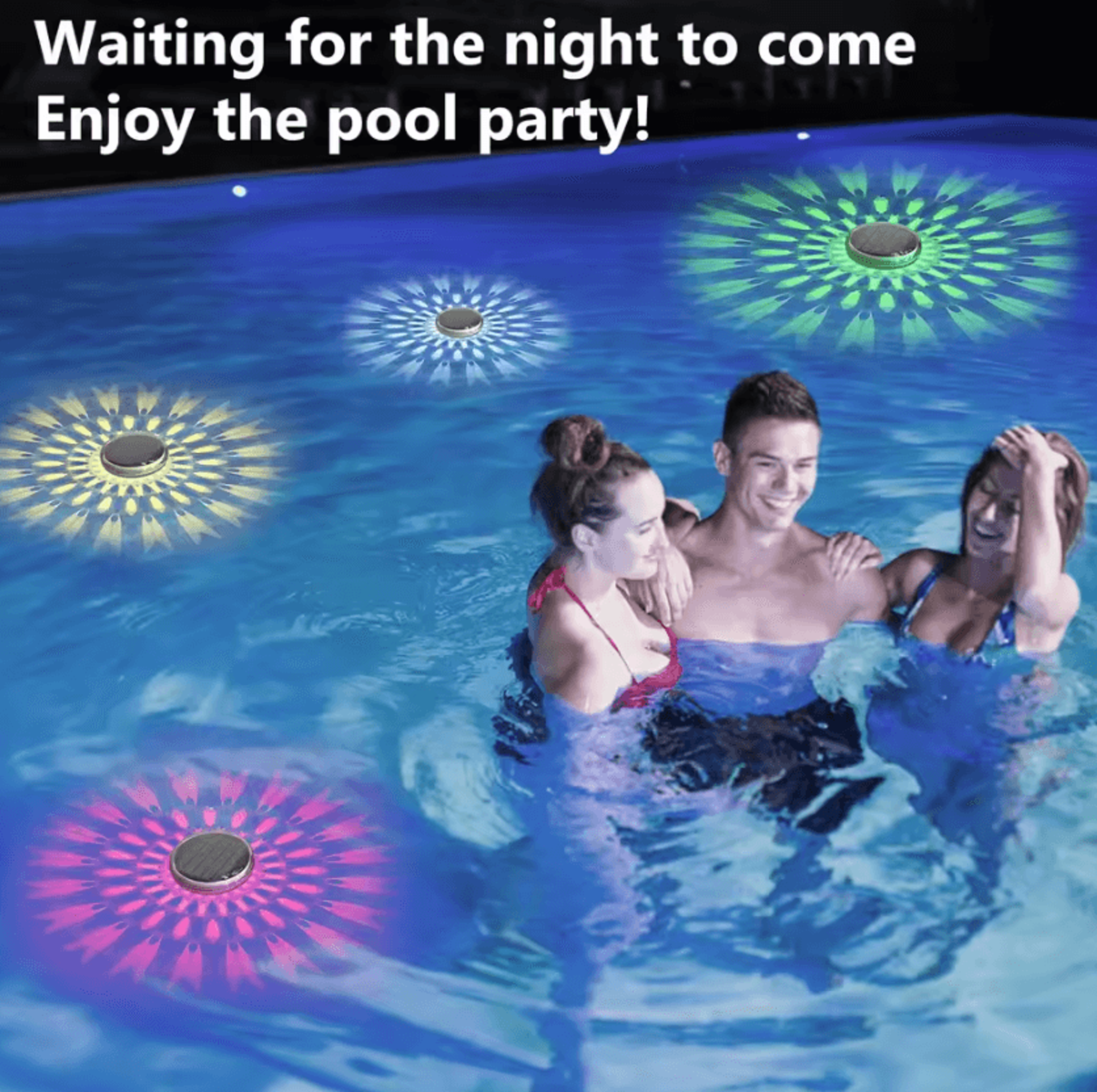 Solar Rechargeable Floating RGB Pool Light With Remote Control 3