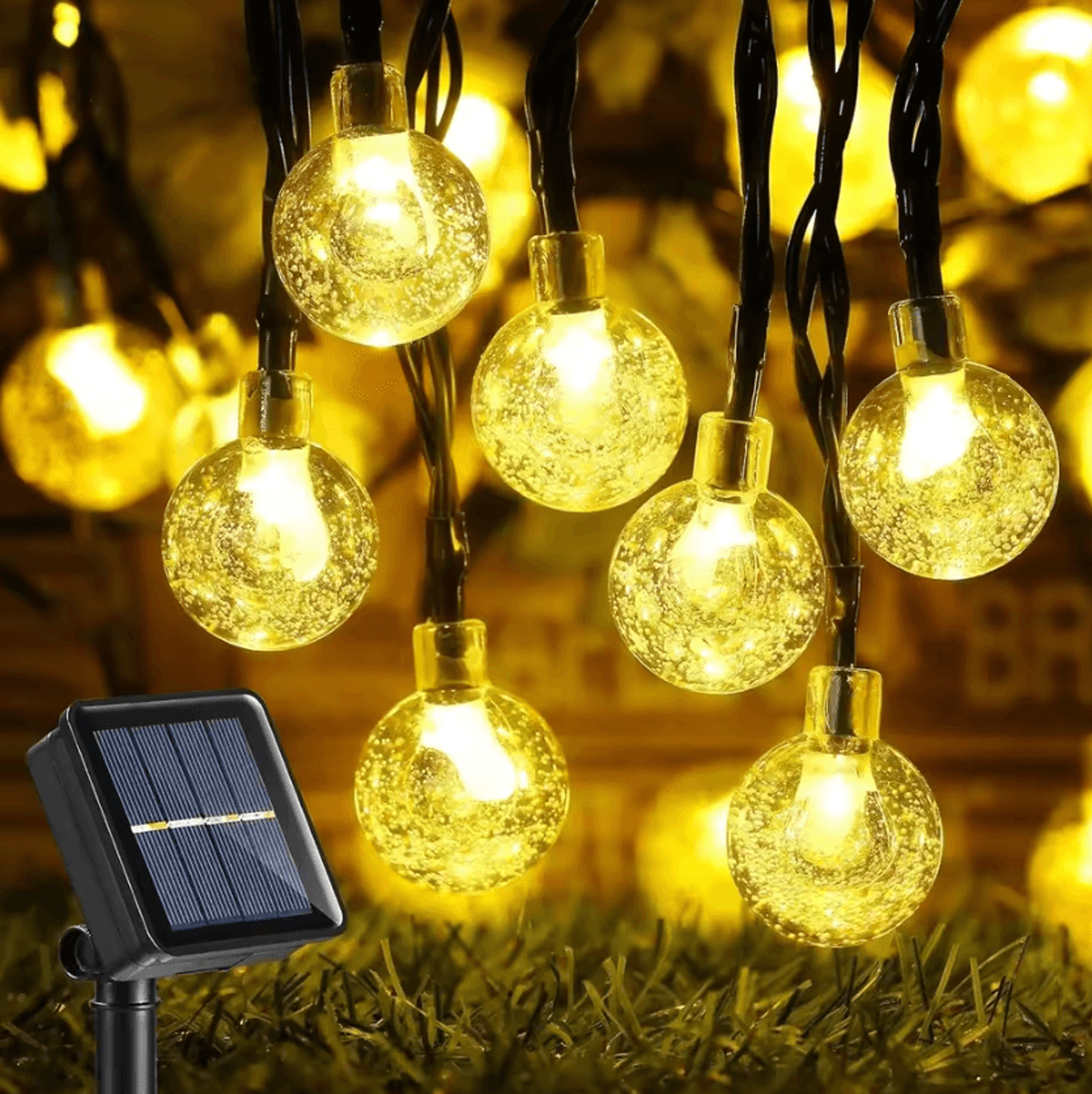Solar Crystal Globe String Lights For Garden And Patio 5