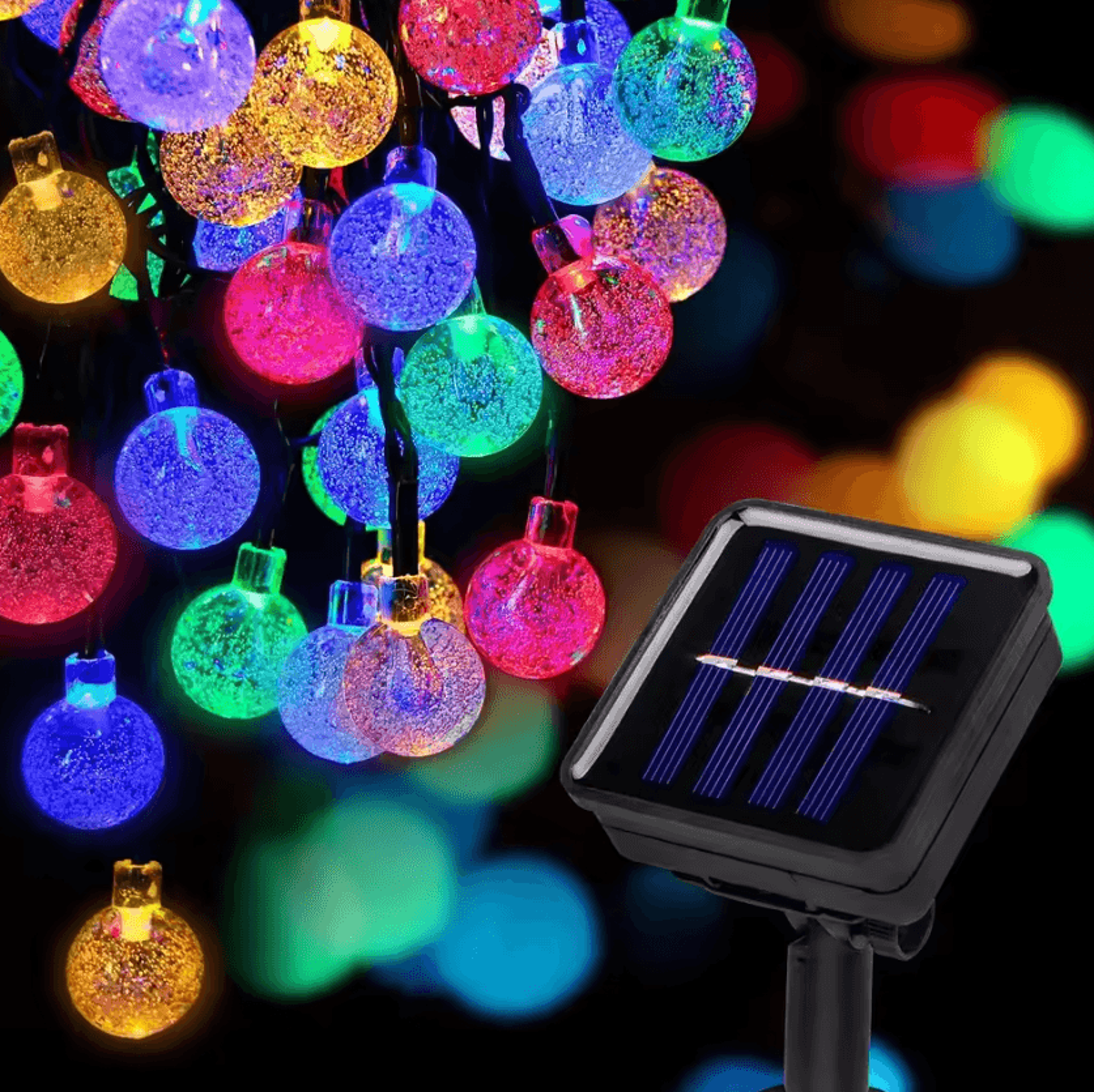 Solar Crystal Globe String Lights For Garden And Patio 6