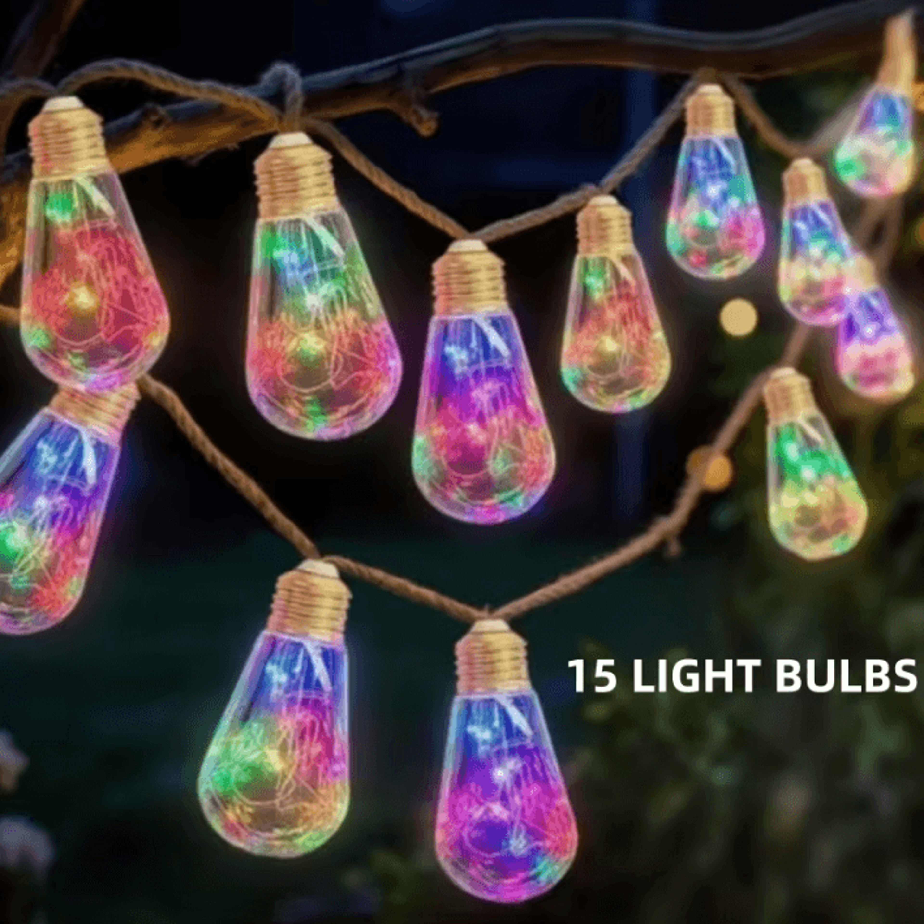 Solar Outdoor String Lights With 8 Lighting Modes 1