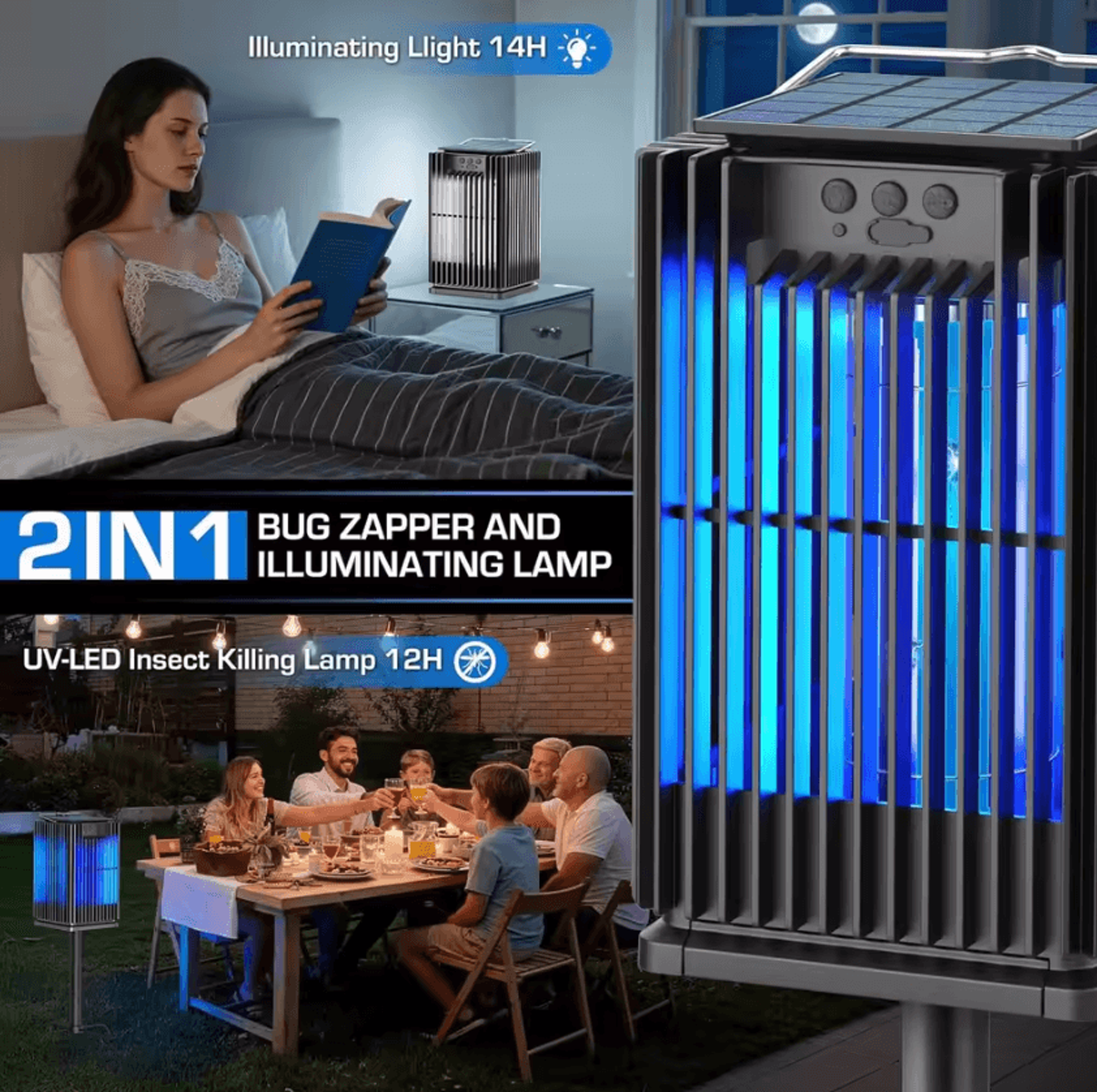 Solar Bug Zapper Outdoor With Ground Stake And Light 1