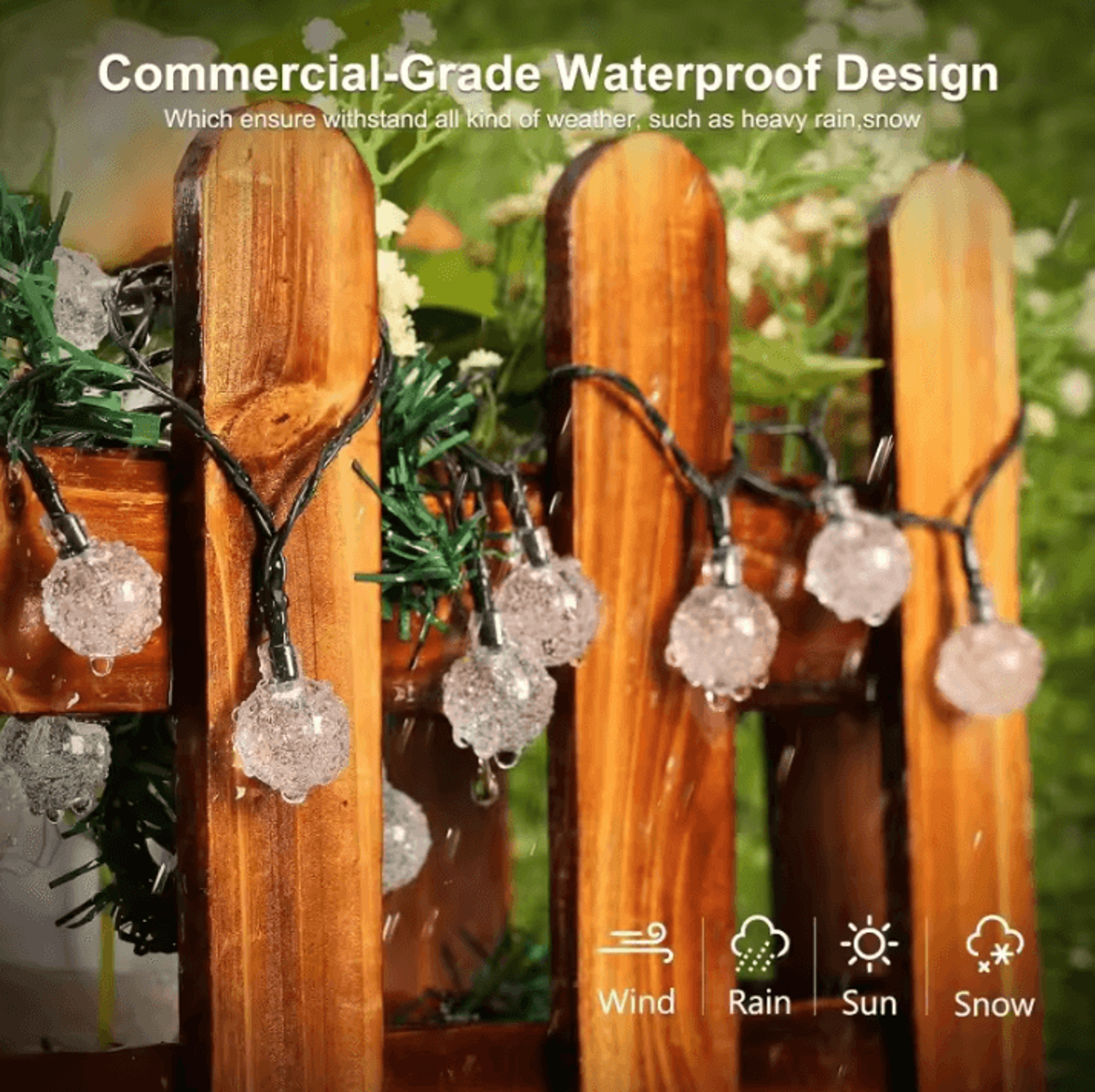 Solar Crystal Globe String Lights With 8 Lighting Modes 2