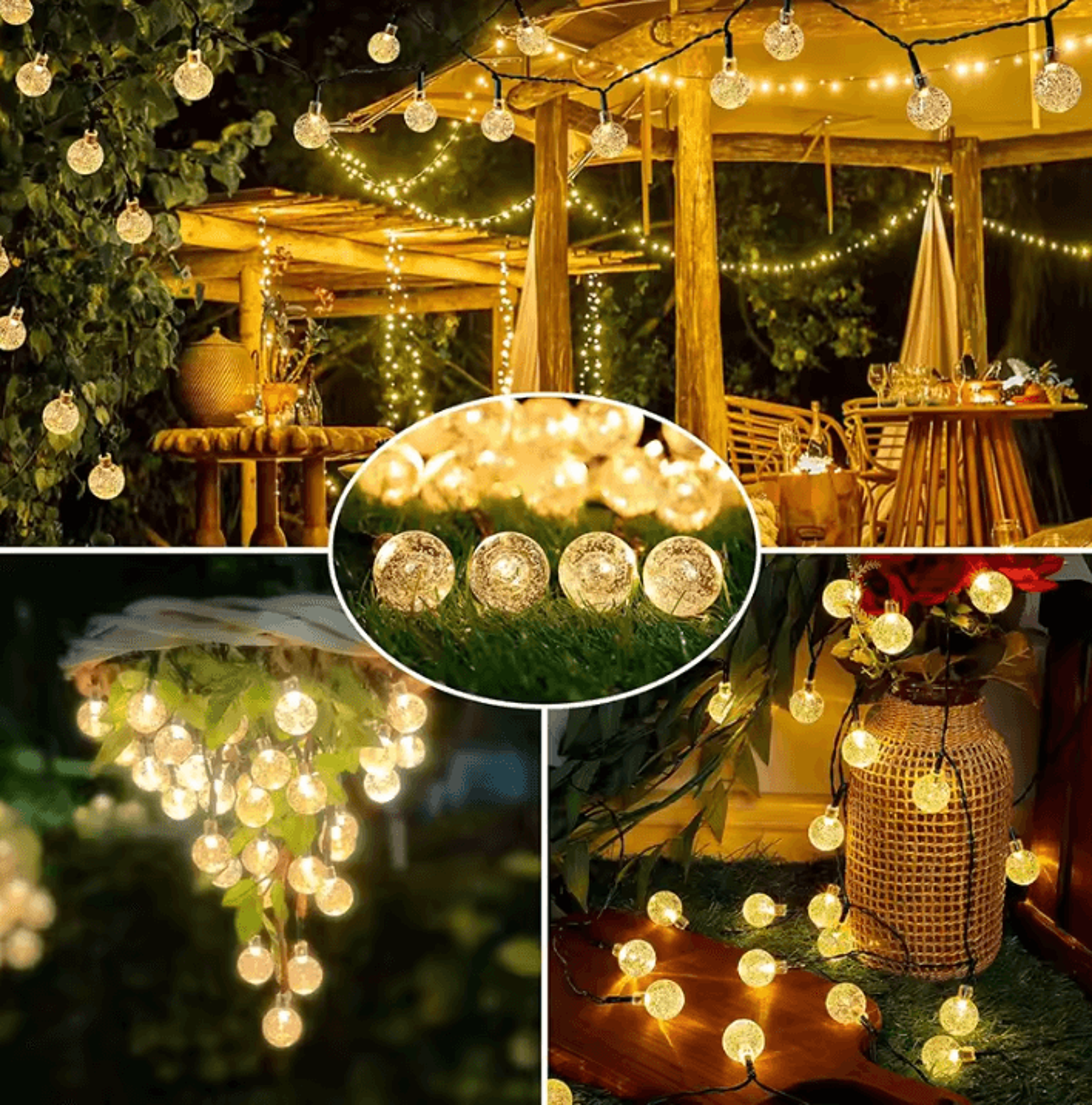 Solar Crystal Globe String Lights With 8 Lighting Modes 3