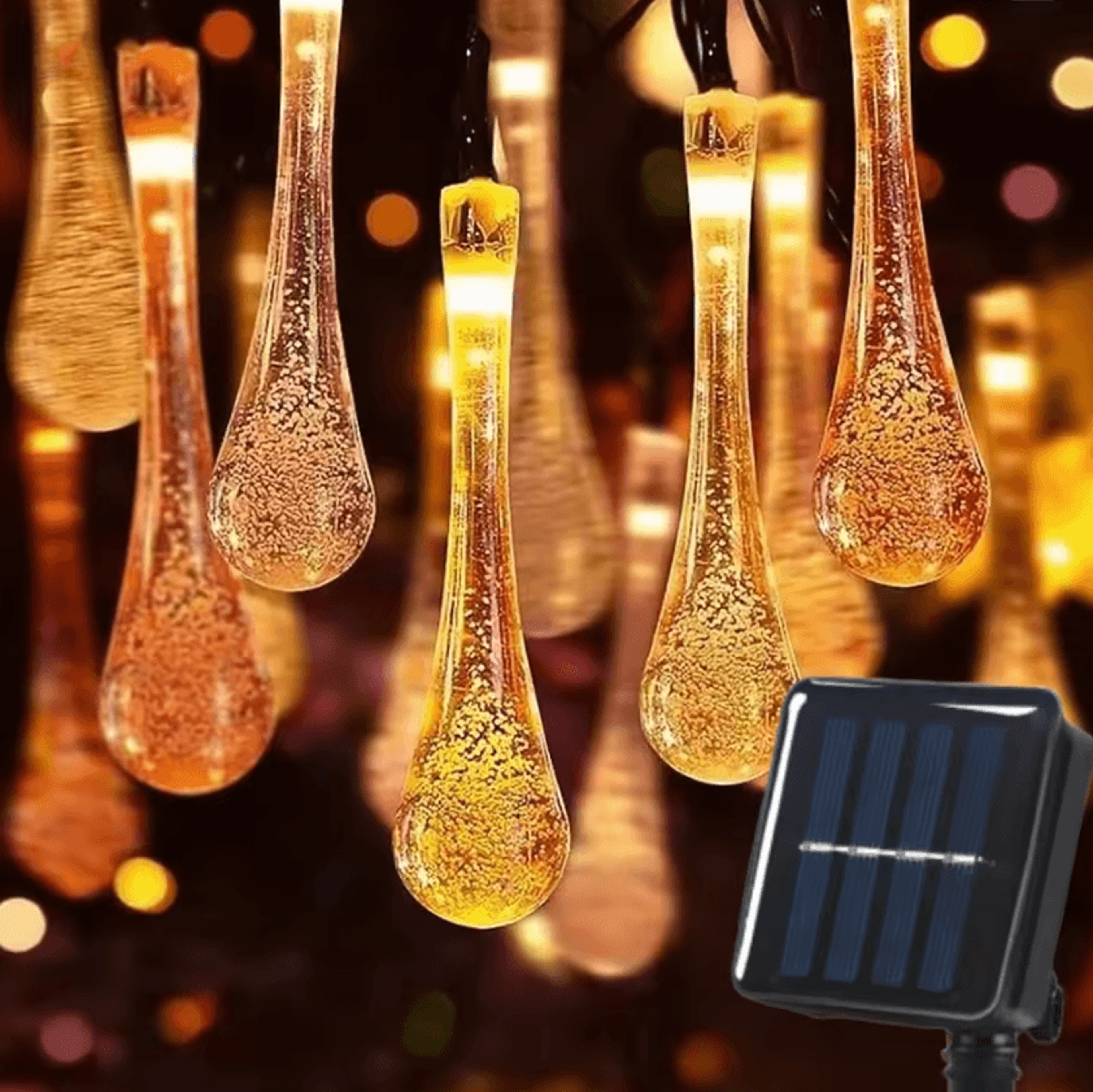 Solar Raindrop String Lights With 8 Lighting Modes 5