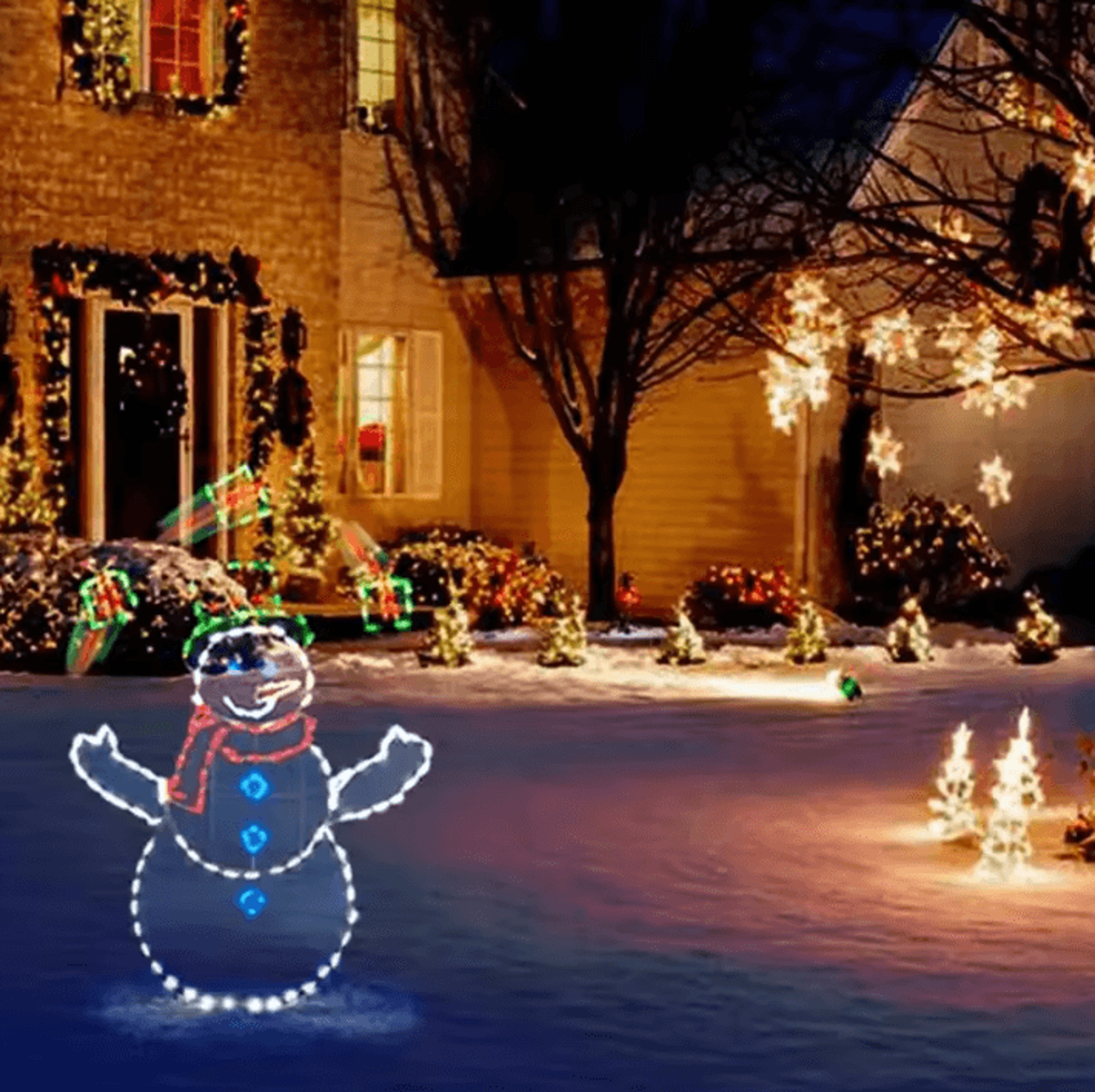 Glowing Christmas Snowman Figurine Holiday Window Decor 2
