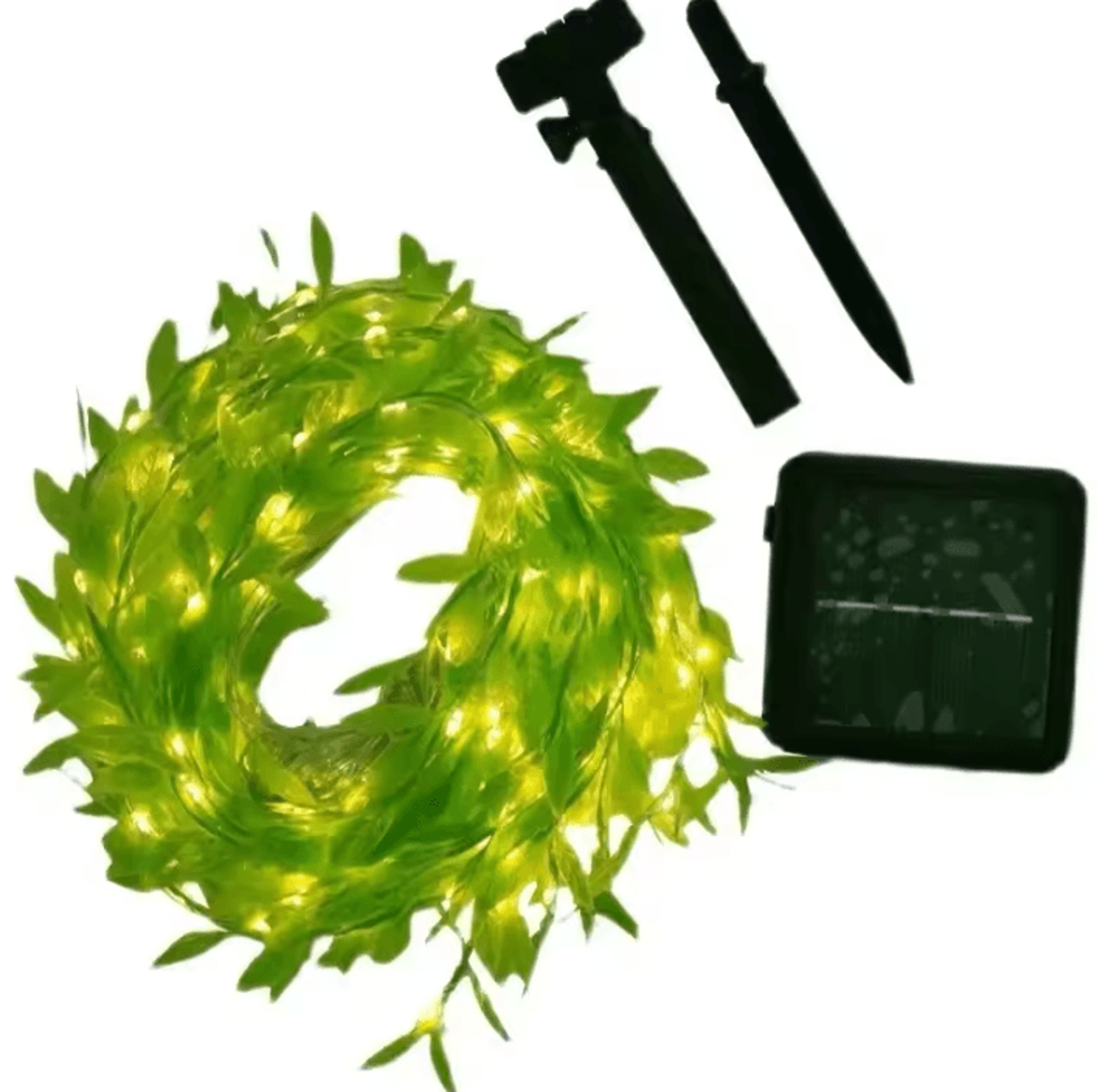 Solar Artificial Leaf Flower String Lights Outdoor Garden Decor 4