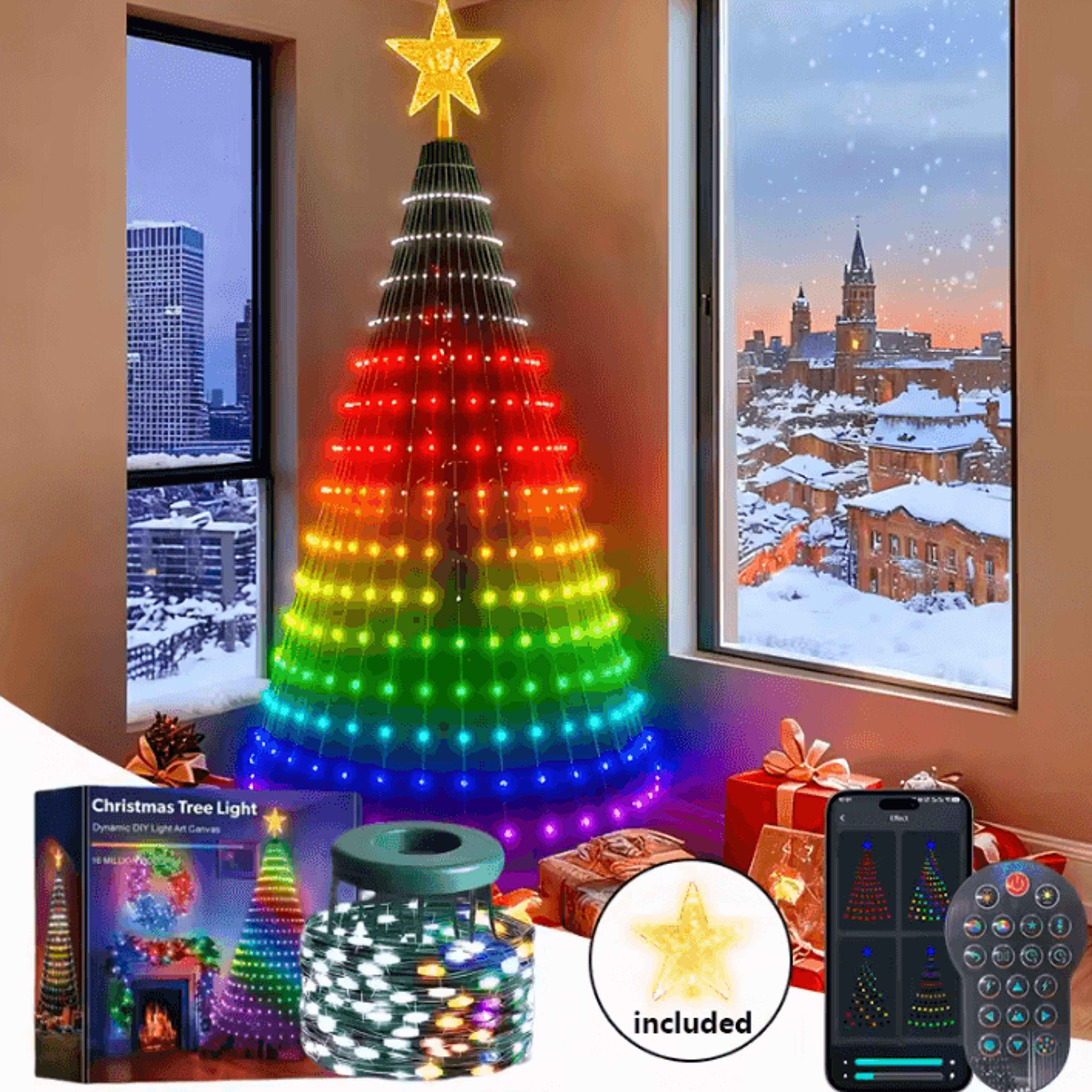 Smart RGB Christmas Tree Lights With App Control And Music Sync 0