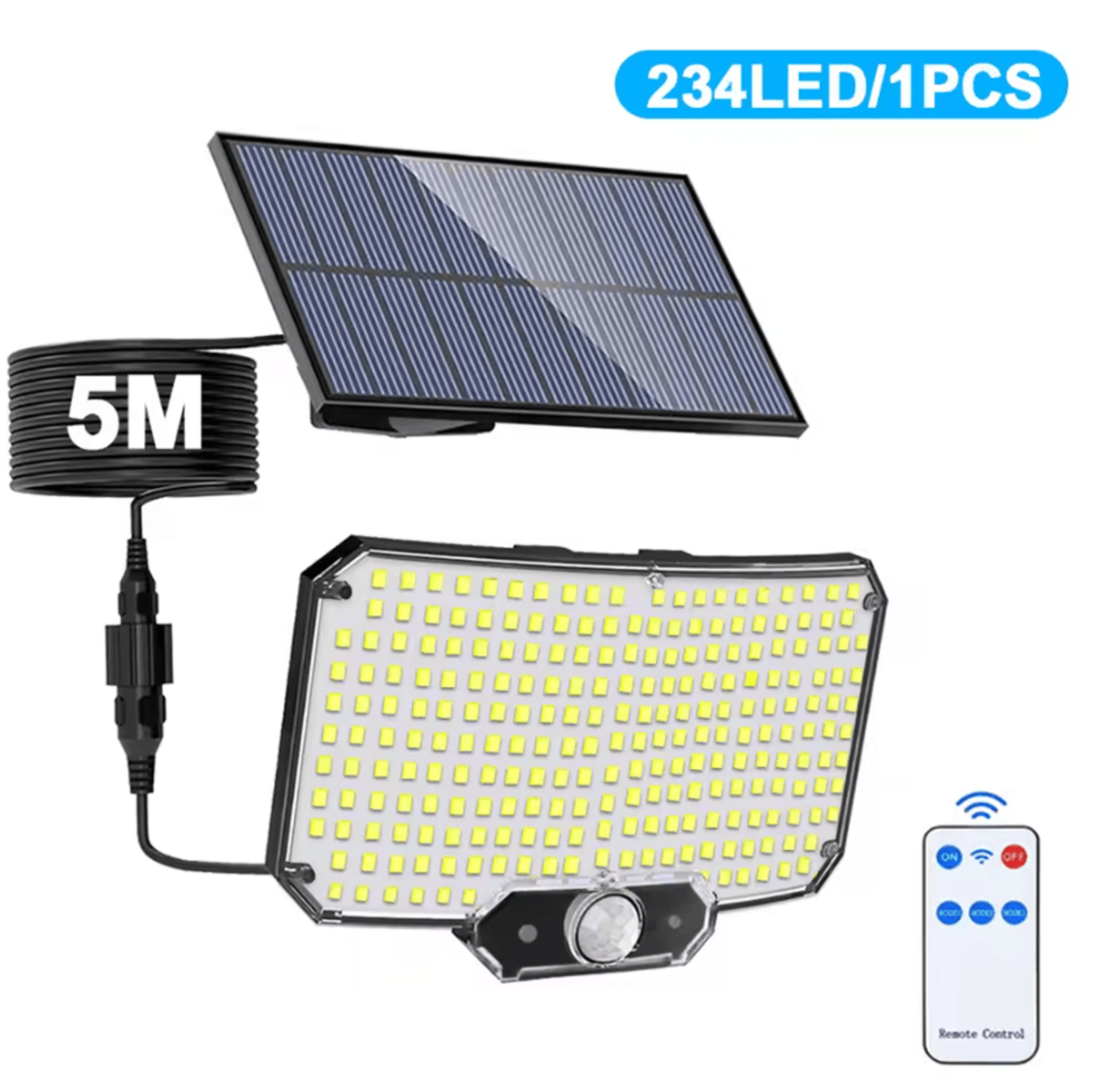 278 LED Solar Motion Sensor Wall Light With Remote Control 4