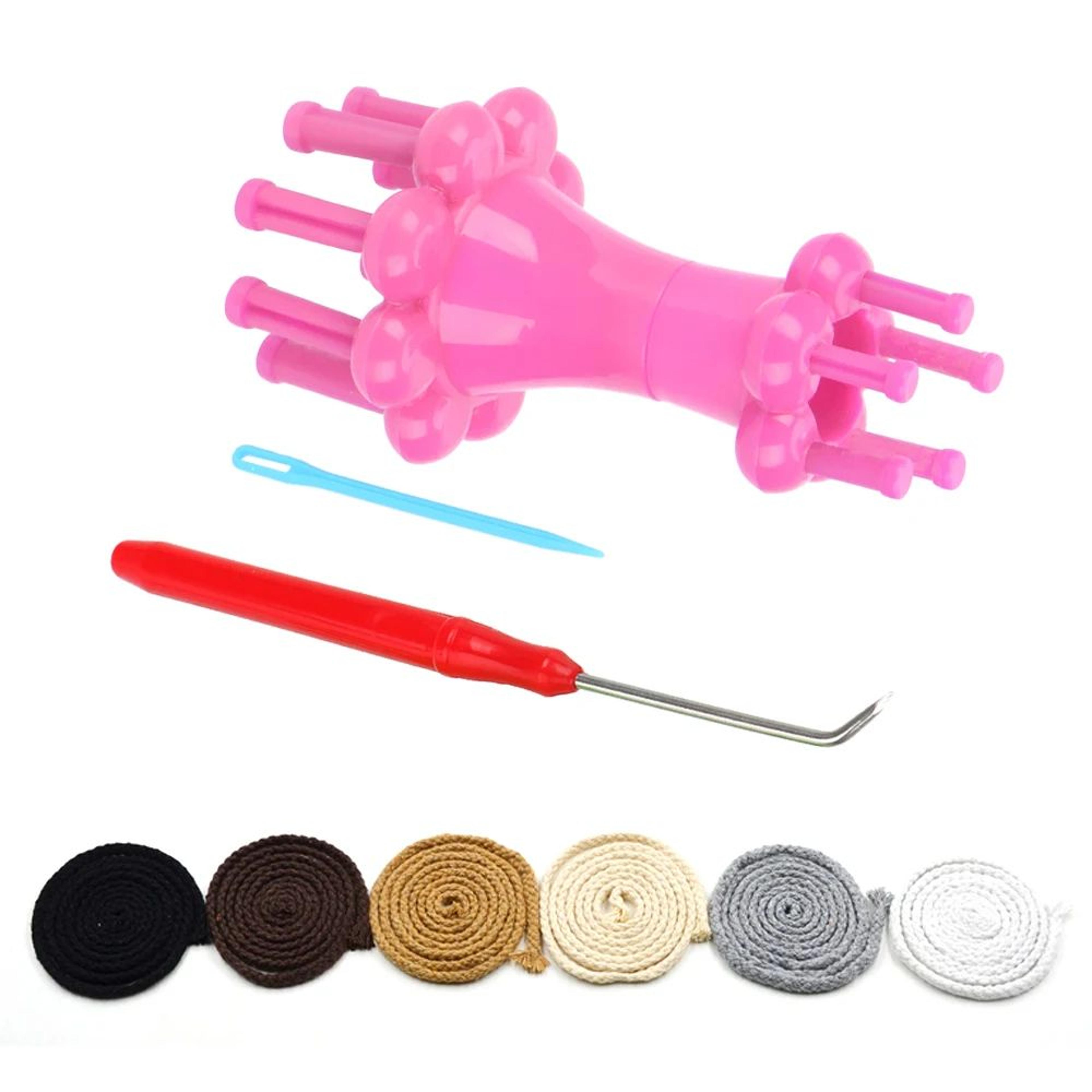 double-head spool knitter loom for diy yarn weaving