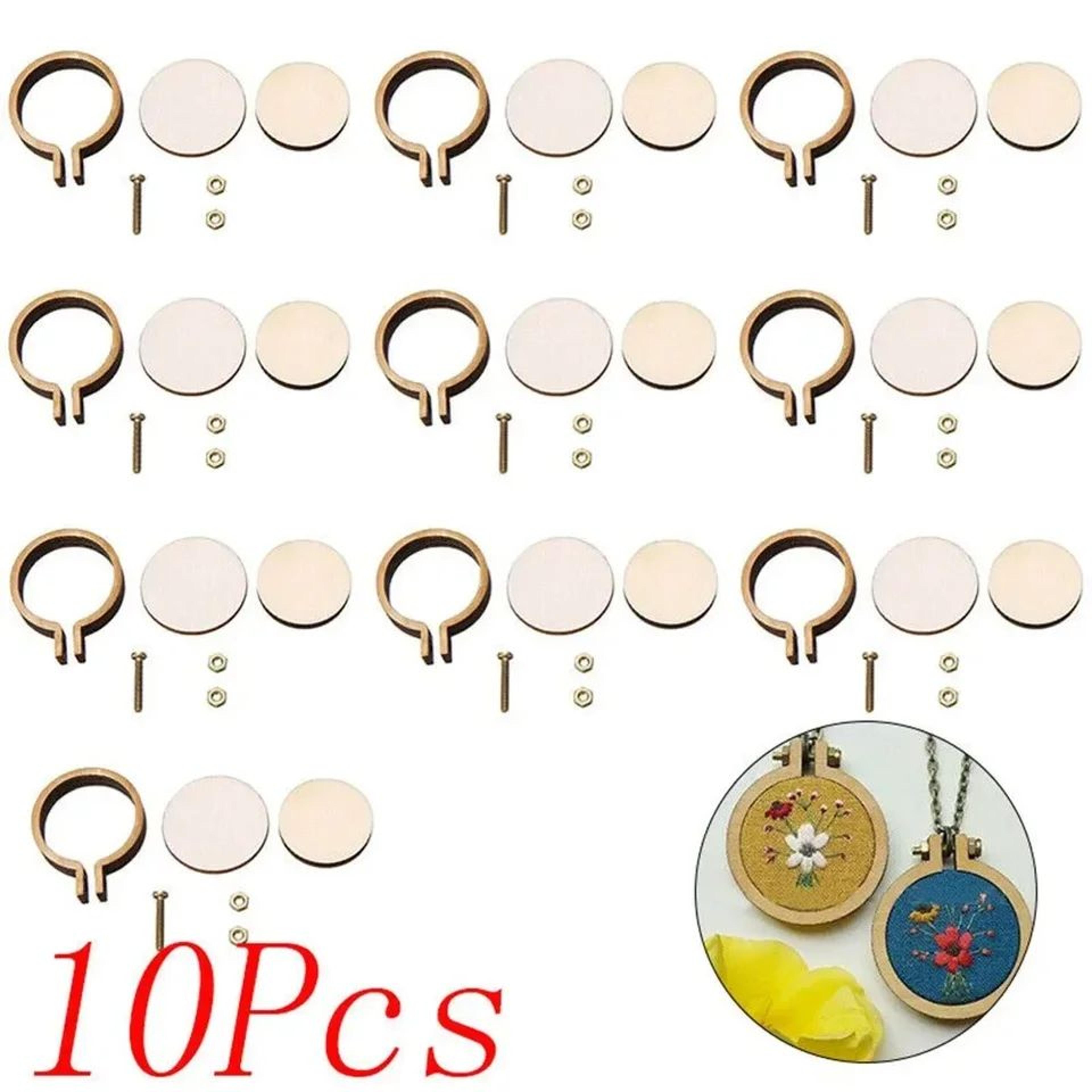 10Piece Mini Wooden Embroidery Hoop Set For Cross Stitch  DIY Crafts 3