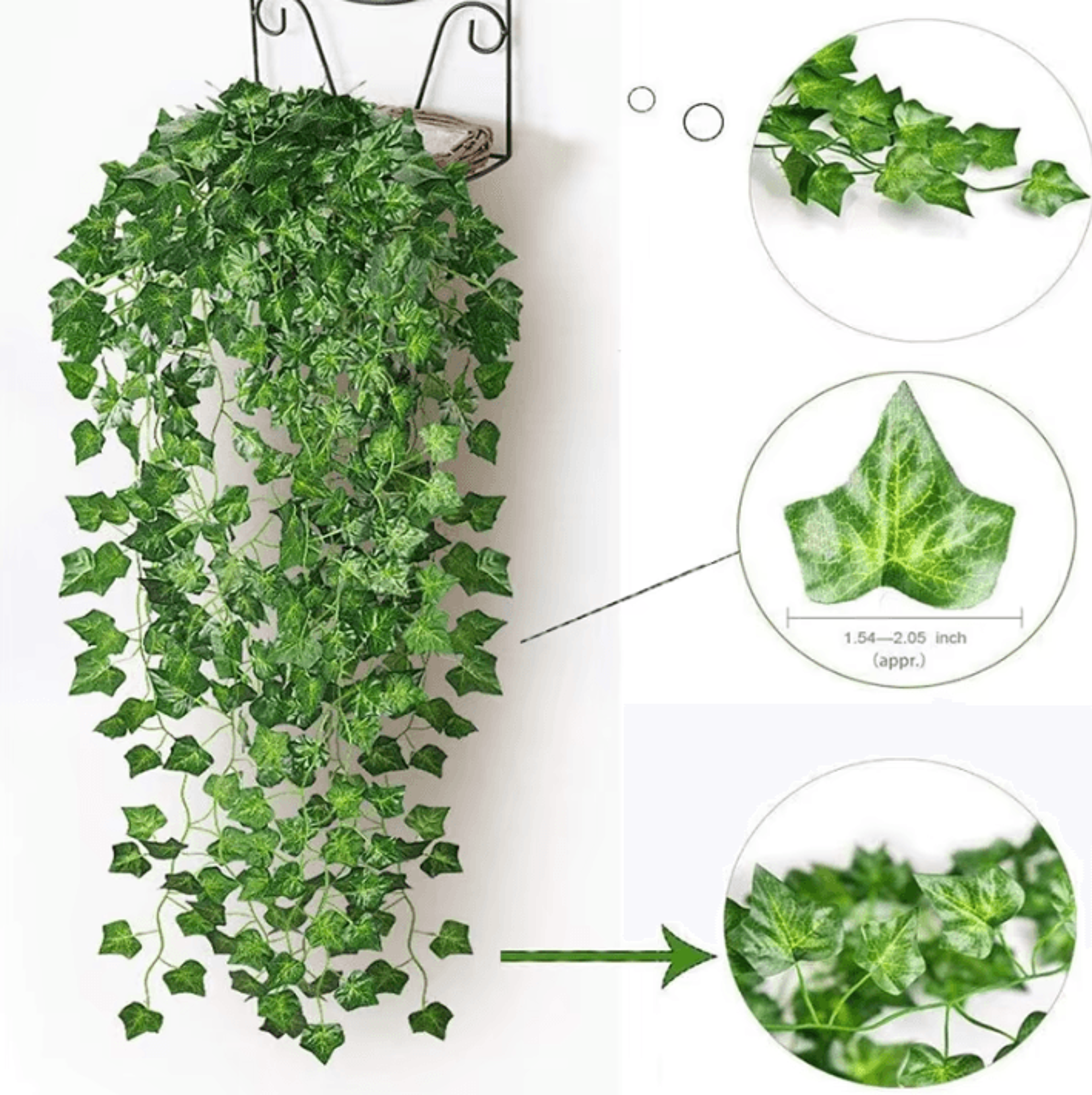 Green Leaf Fairy String Lights With Artificial Ivy Vine 0