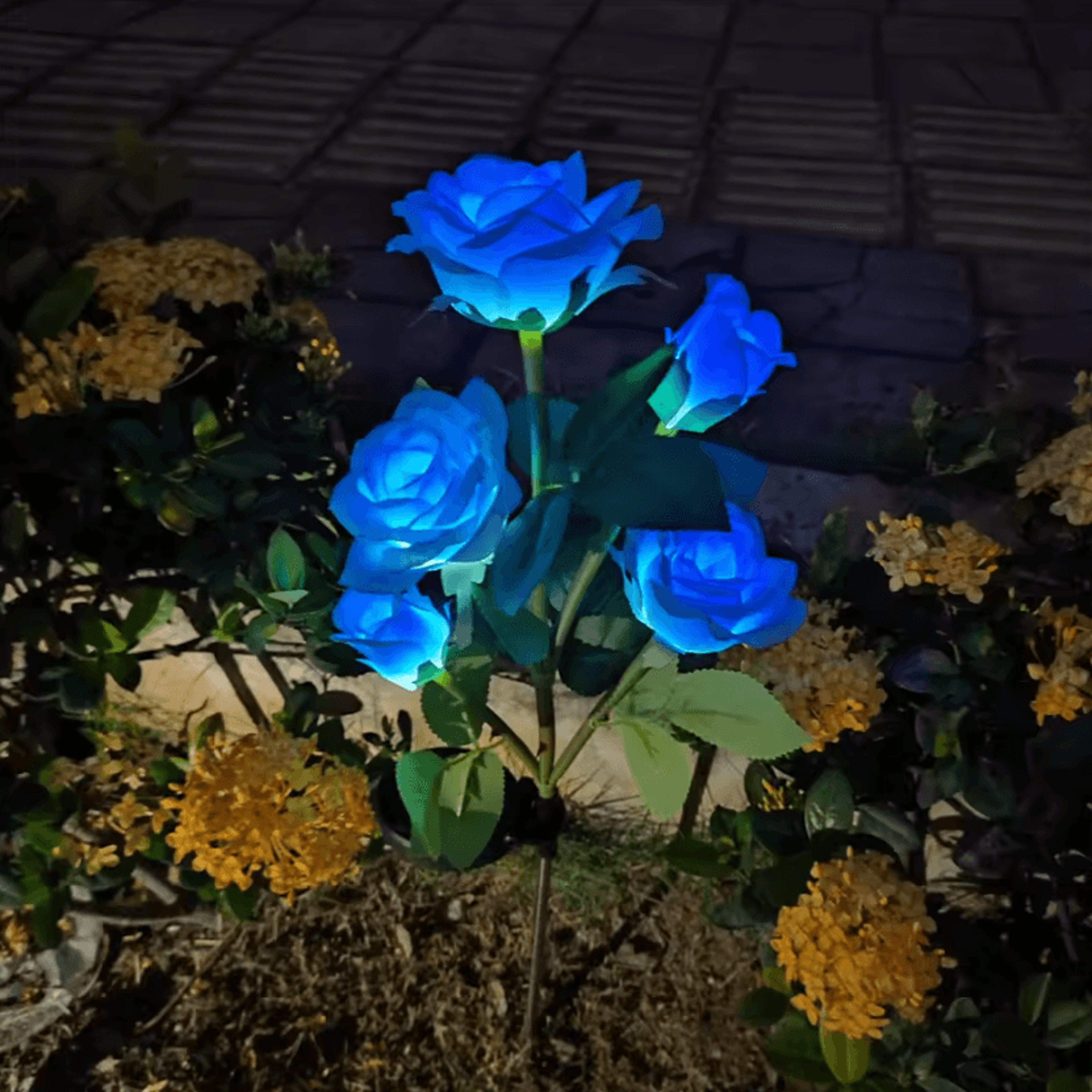 5 Head Solar Rose Flower Garden Lights 6