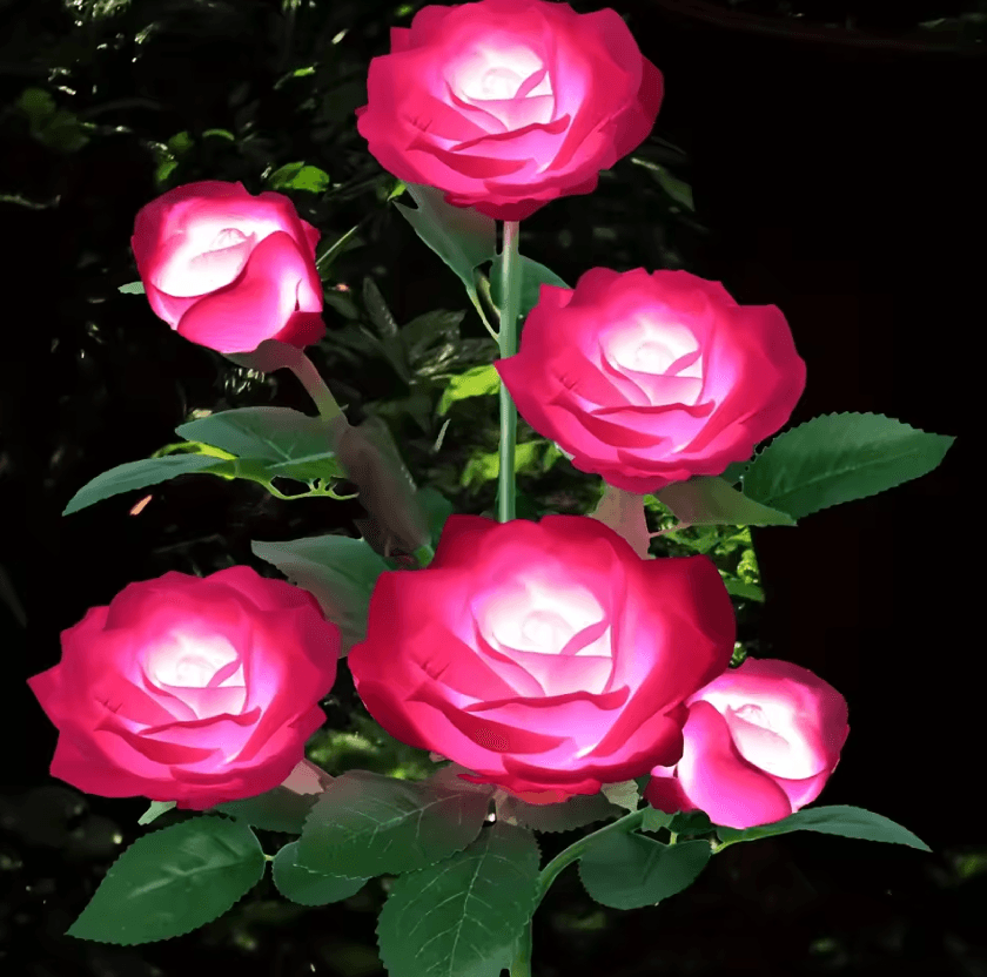 5 Head Solar Rose Flower Garden Lights 8