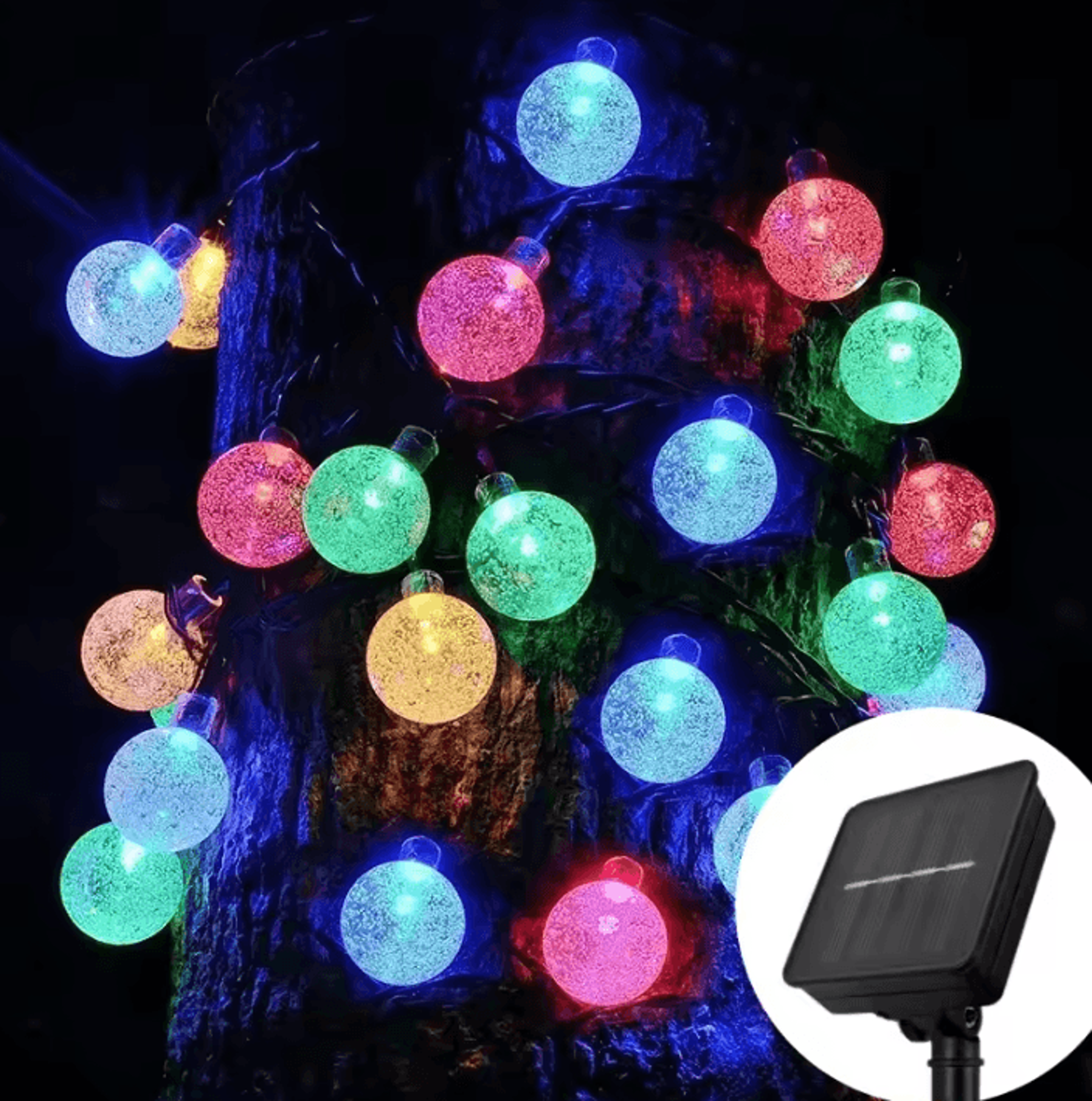 Solar Bubble Ball String Lights For Outdoor Garden Decor 8