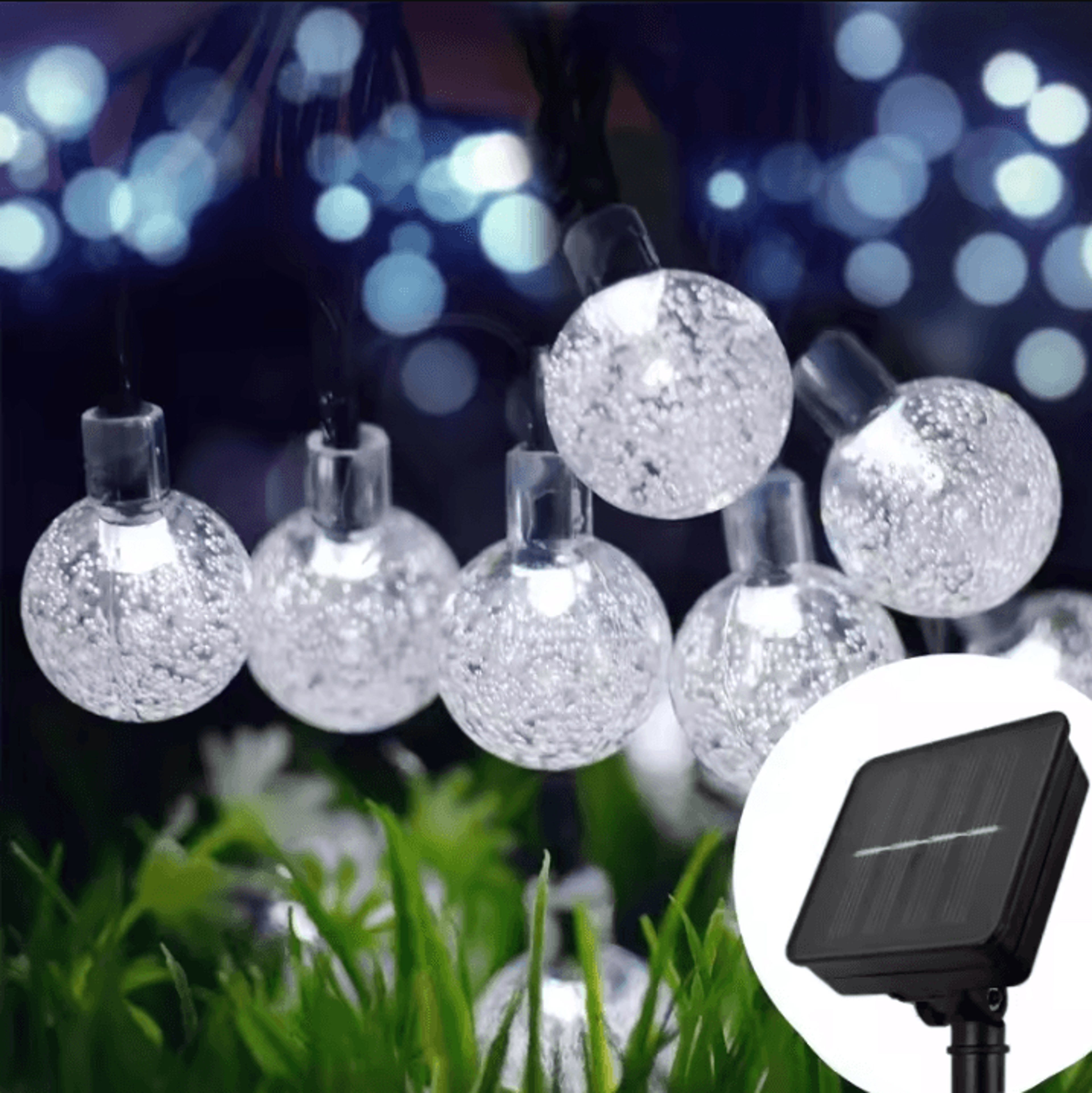 Solar Bubble Ball String Lights For Outdoor Garden Decor 6